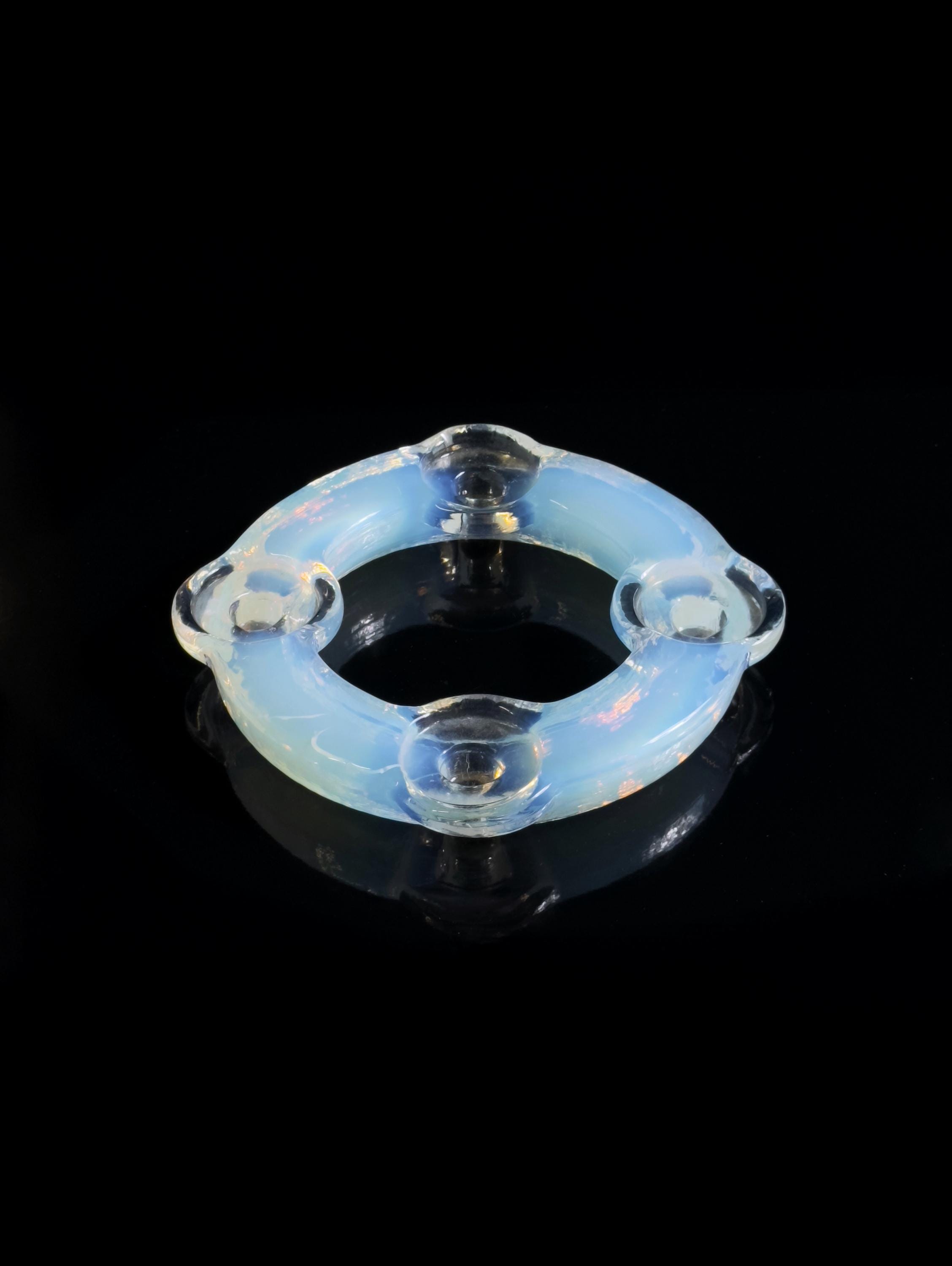 Vintage candlestick opal glass 1960s