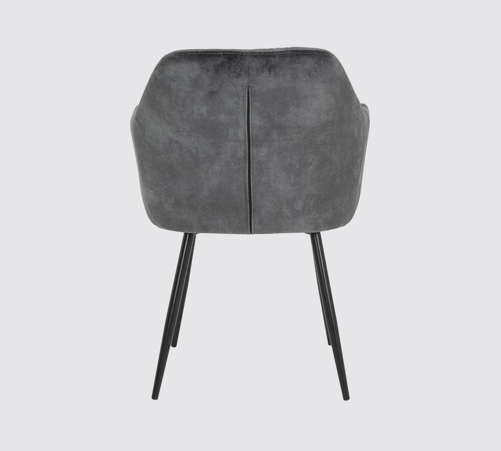 2x Armchair upholstered in tufted velvet, medium grey