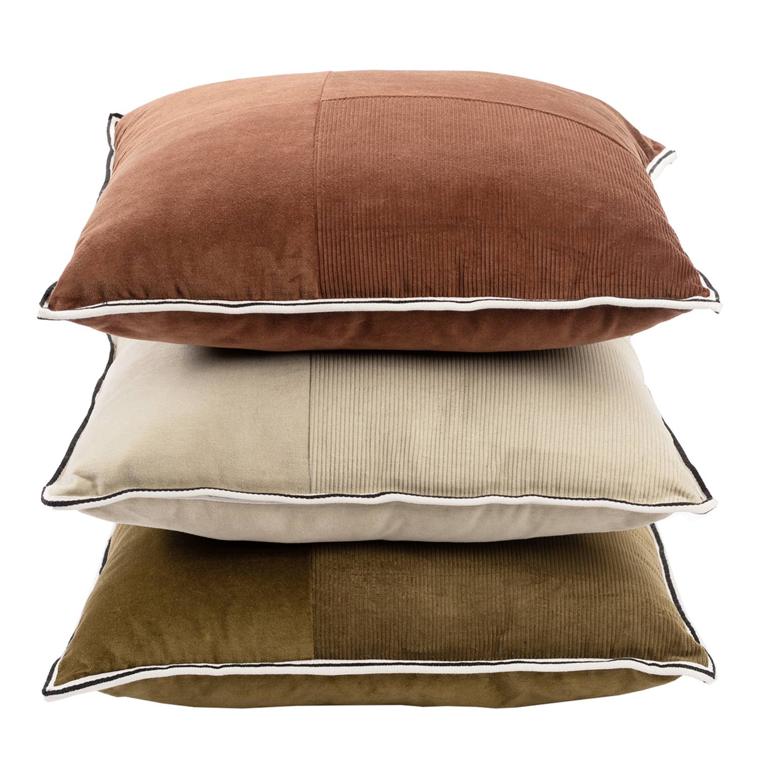 Dekokissen Arna Samt Baumwollstoff Beige