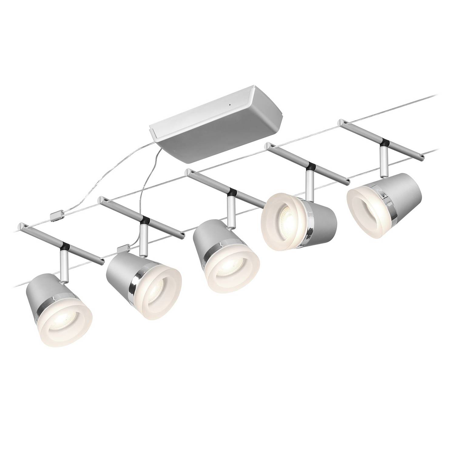 5-flame LED ceiling light Cone I Aluminum