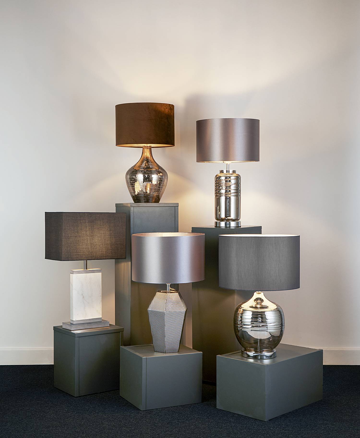 Tischleuchte Smoked Mosaic Stahl Braun Gold