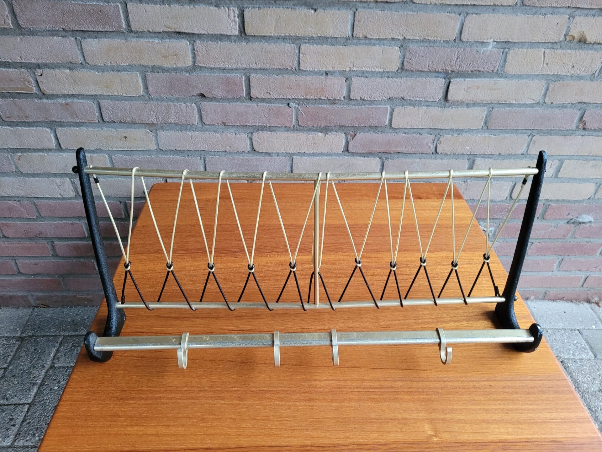 Vintage Garderobe Metall Grau 1960er Jahre 