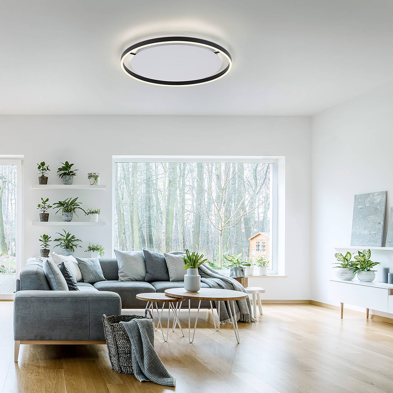 Ritus 1-flammige LED-Deckenleuchte Typ B Kunststoff Schwarz