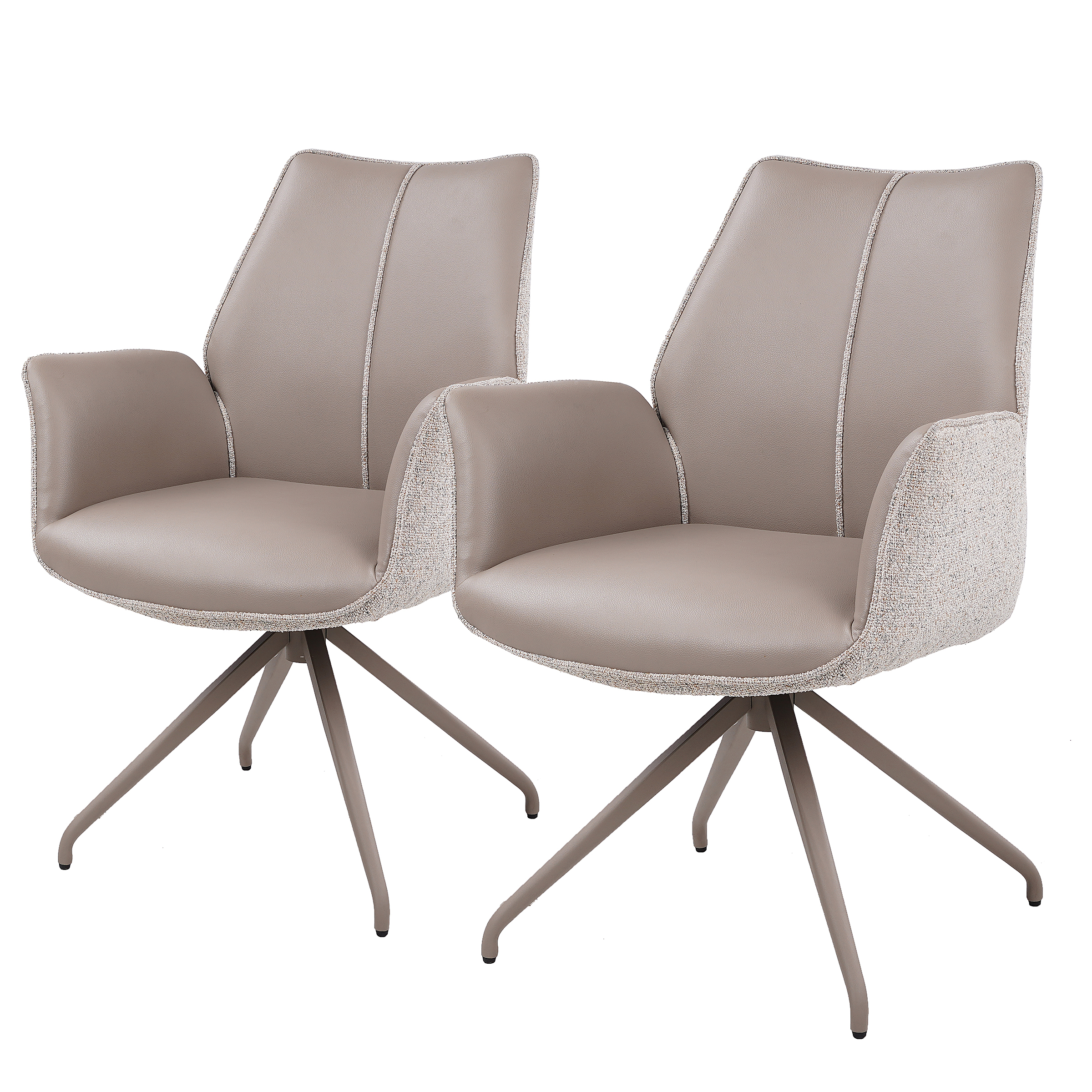 2x Armlehnenstuhl Kitono Grau Creme