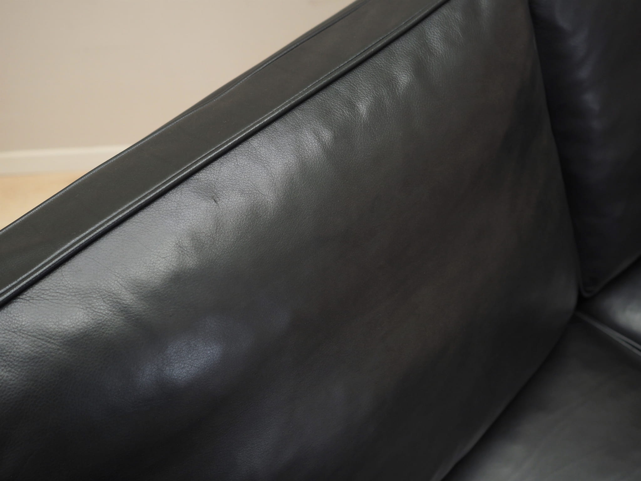 Sofa Leather Black 1970s