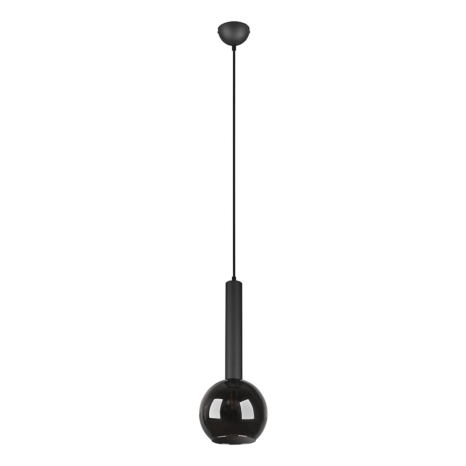 Pendelleuchte Clayton Rauchglas Schwarz