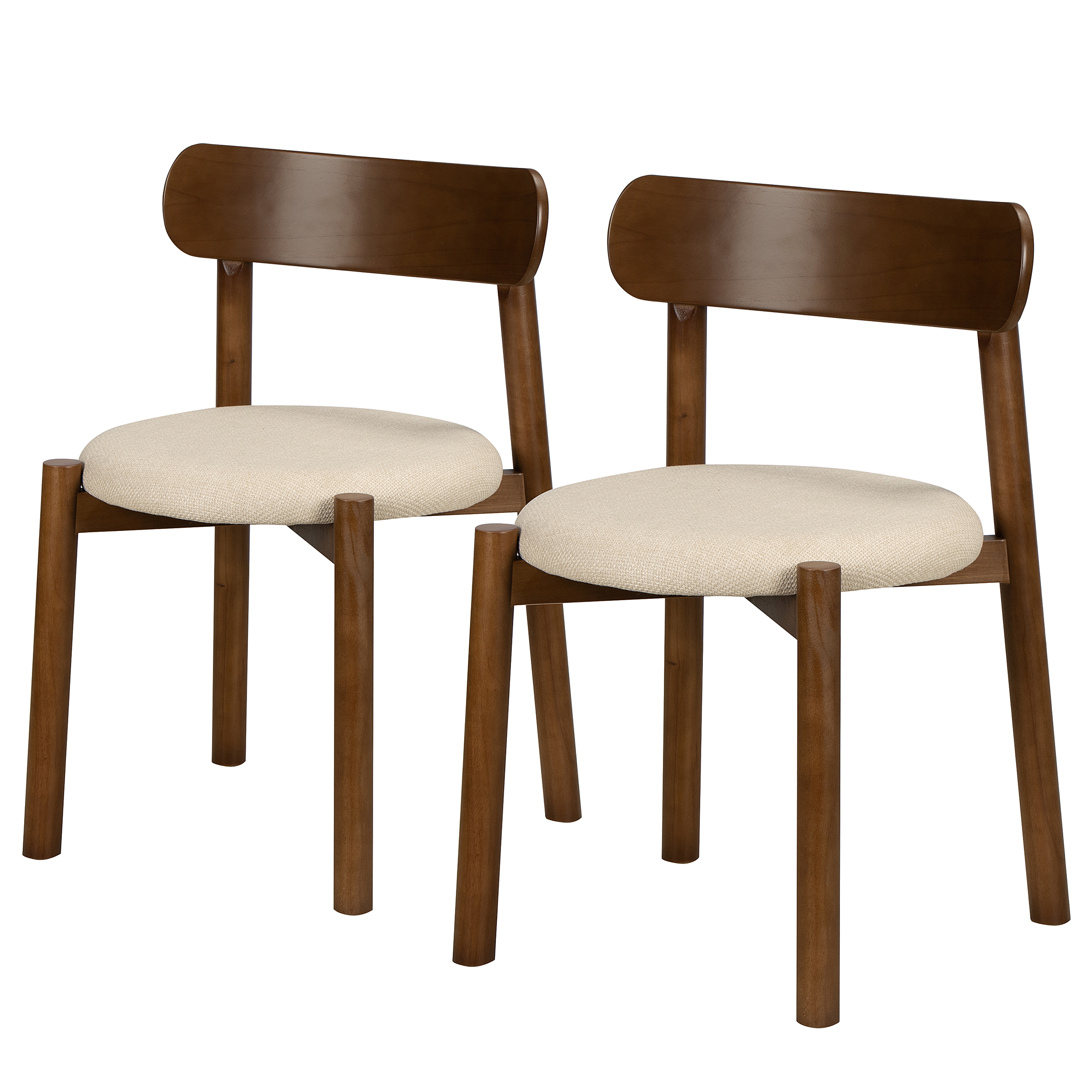 Dining chair TARO set of 2 Beige Brown