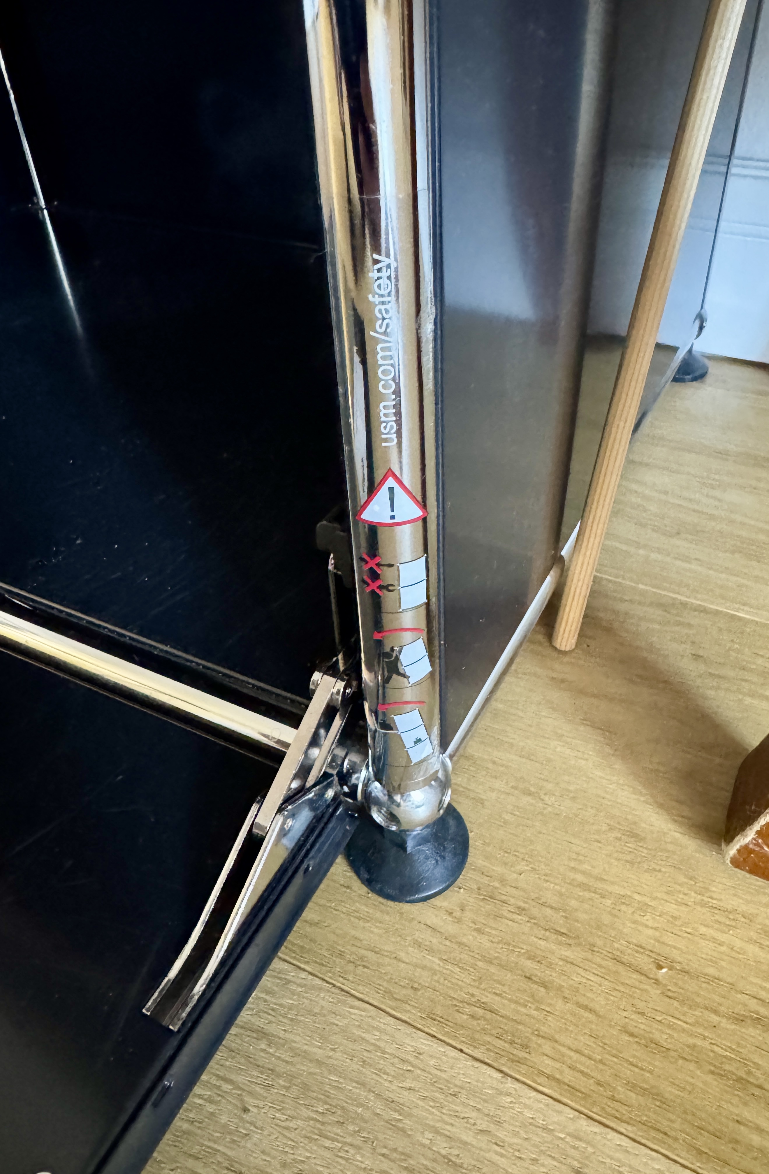 Tower Storage Unit Shelf Metal Black