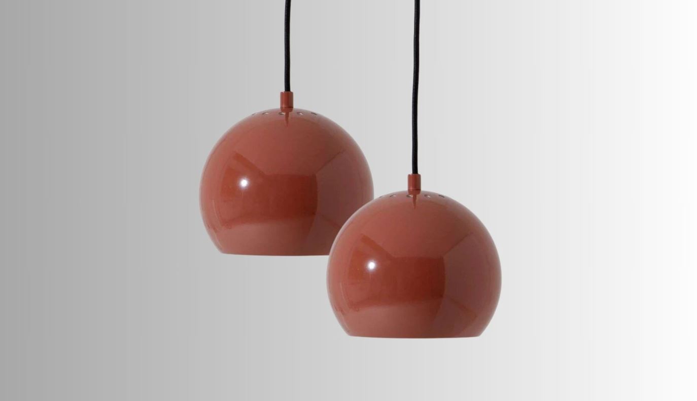 Ball Pendelleuchte Glänzend Rot Ø18cm