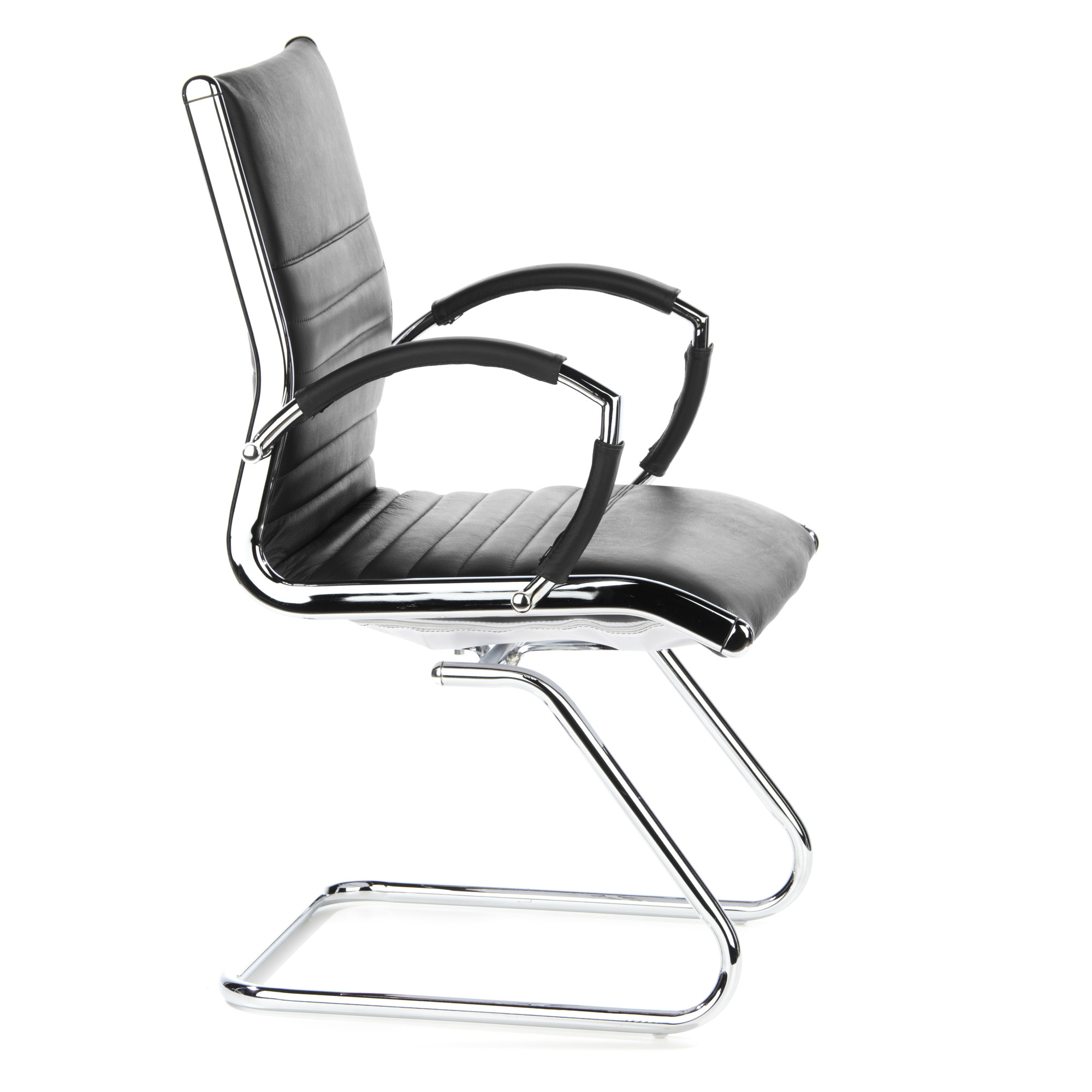PARMA V chair cantilevered leather black