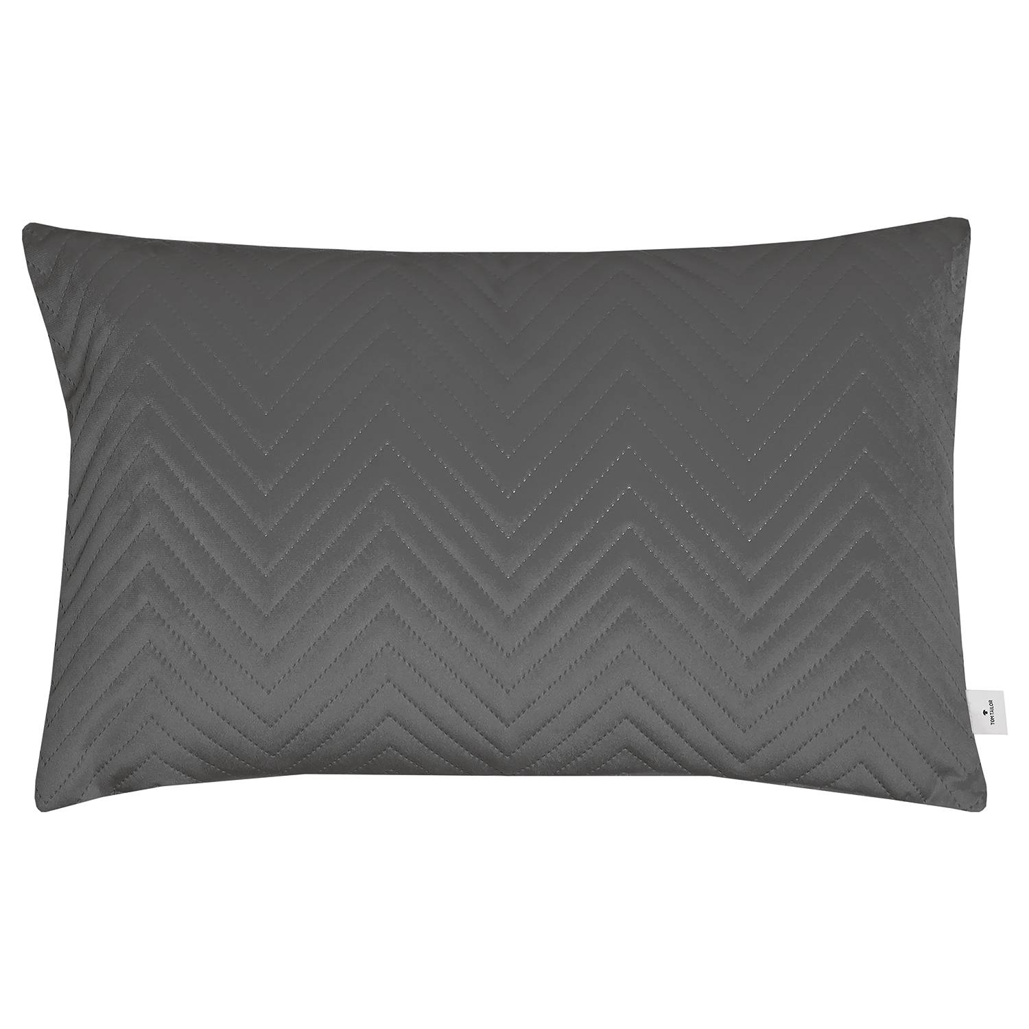French Velvet Ultra Kissenbezug Webstoff Grau 50 x 30 cm