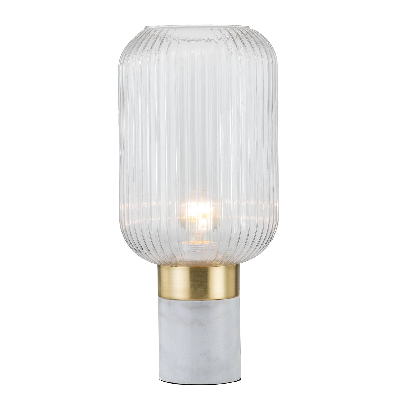 1-Flame Table Lamp Malli Clear Glass Marble
