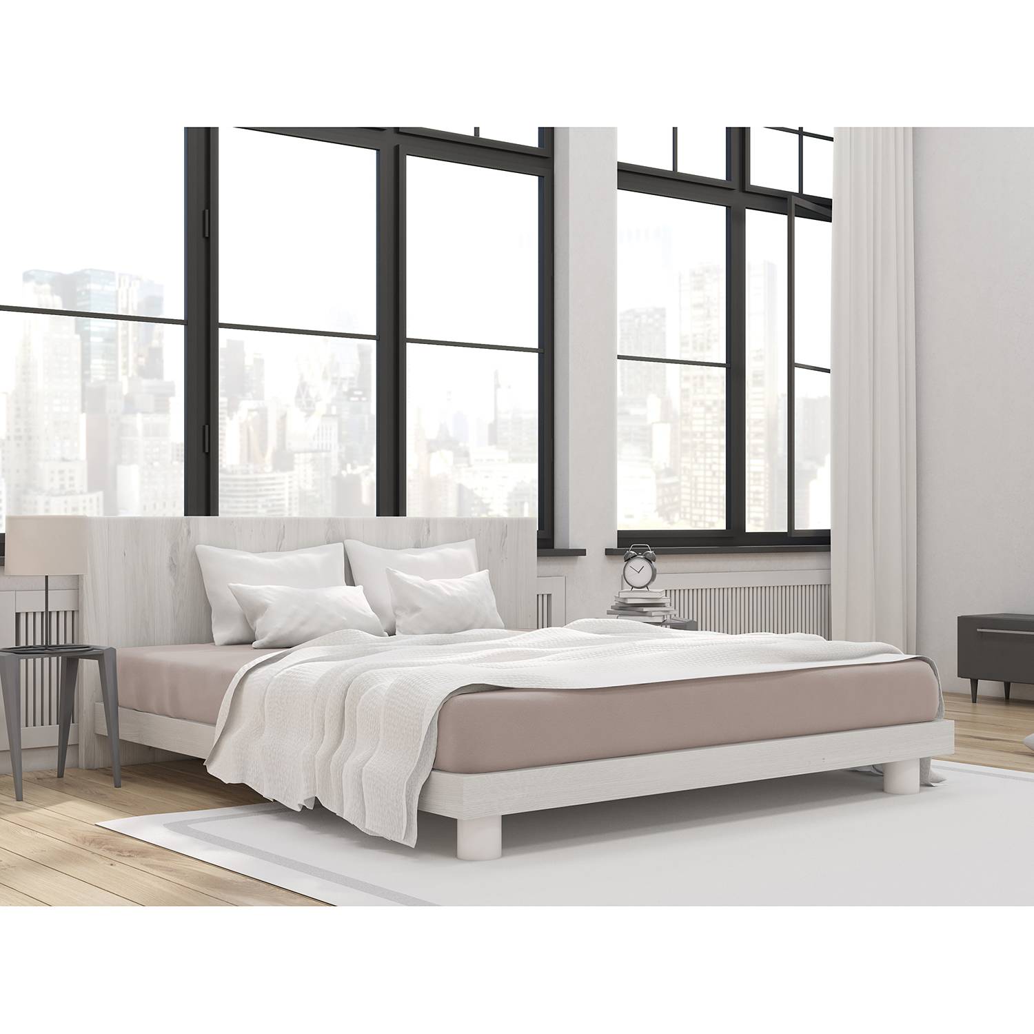 Mako Spannbetttuch Bio Feinjersey Kies 200 x 200 cm