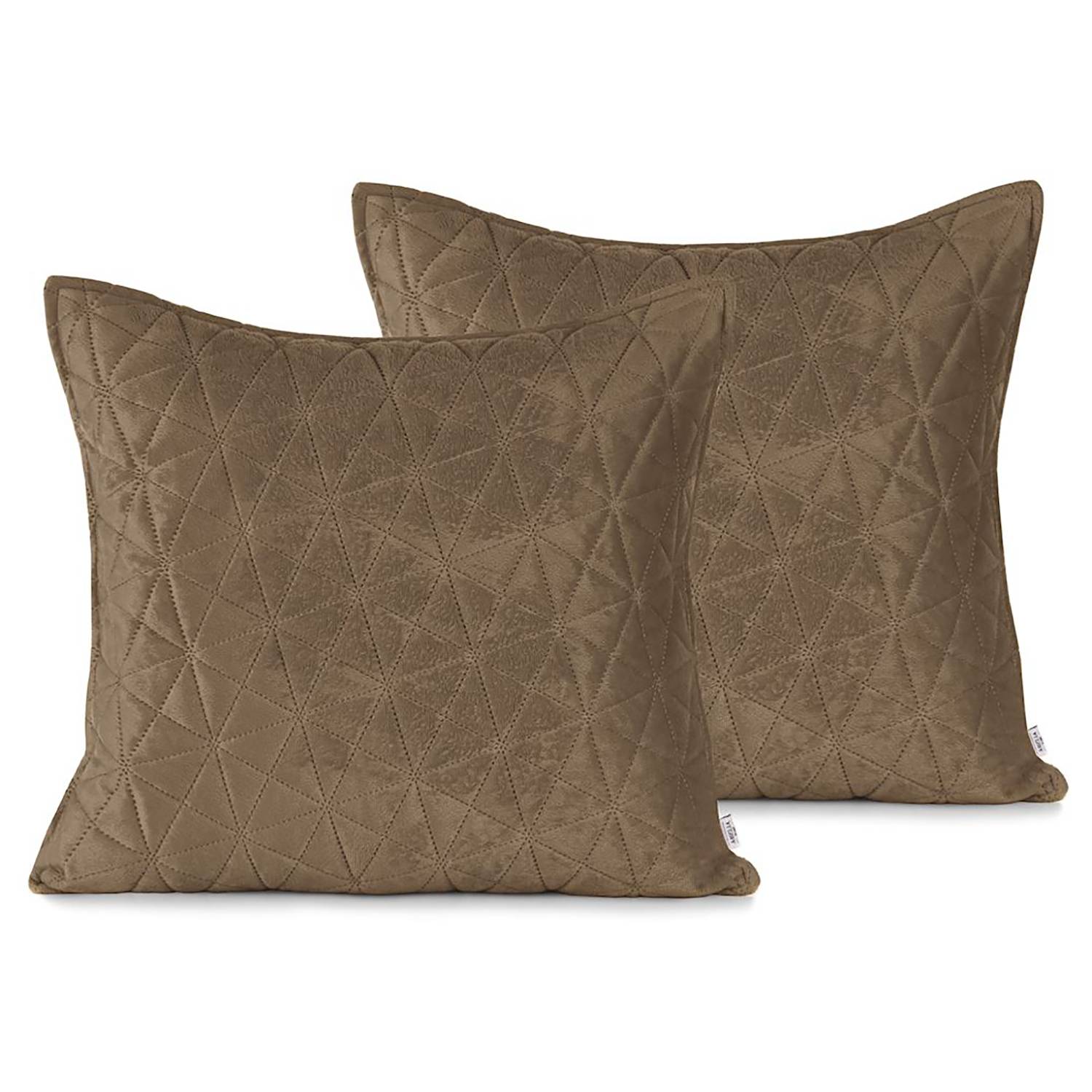 2x Kissenbezug Aila Velvet-Optik Cappuccino 45 x 45 cm
