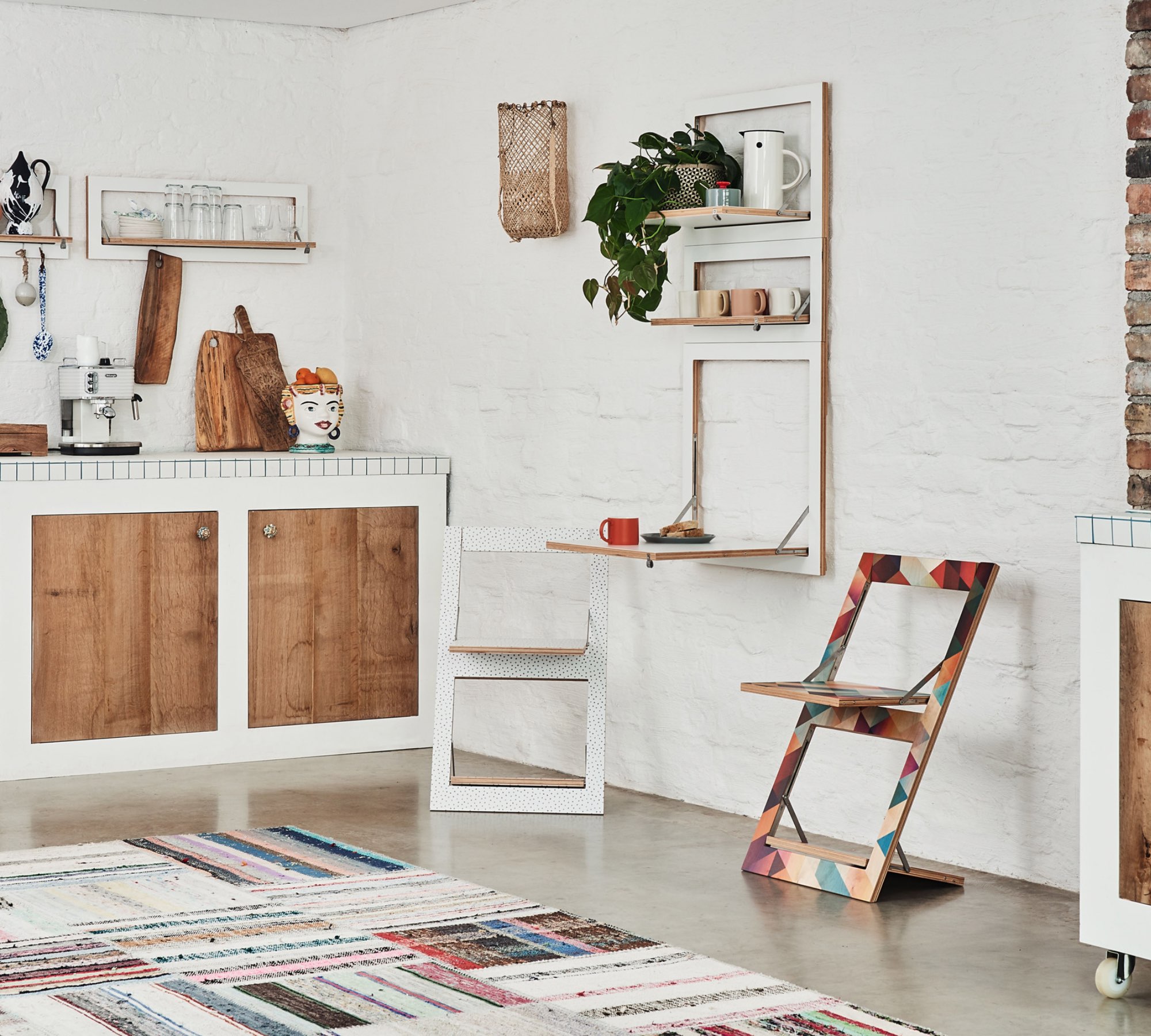 Fläpps Klappstuhl Criss Cross Grau auf Natur