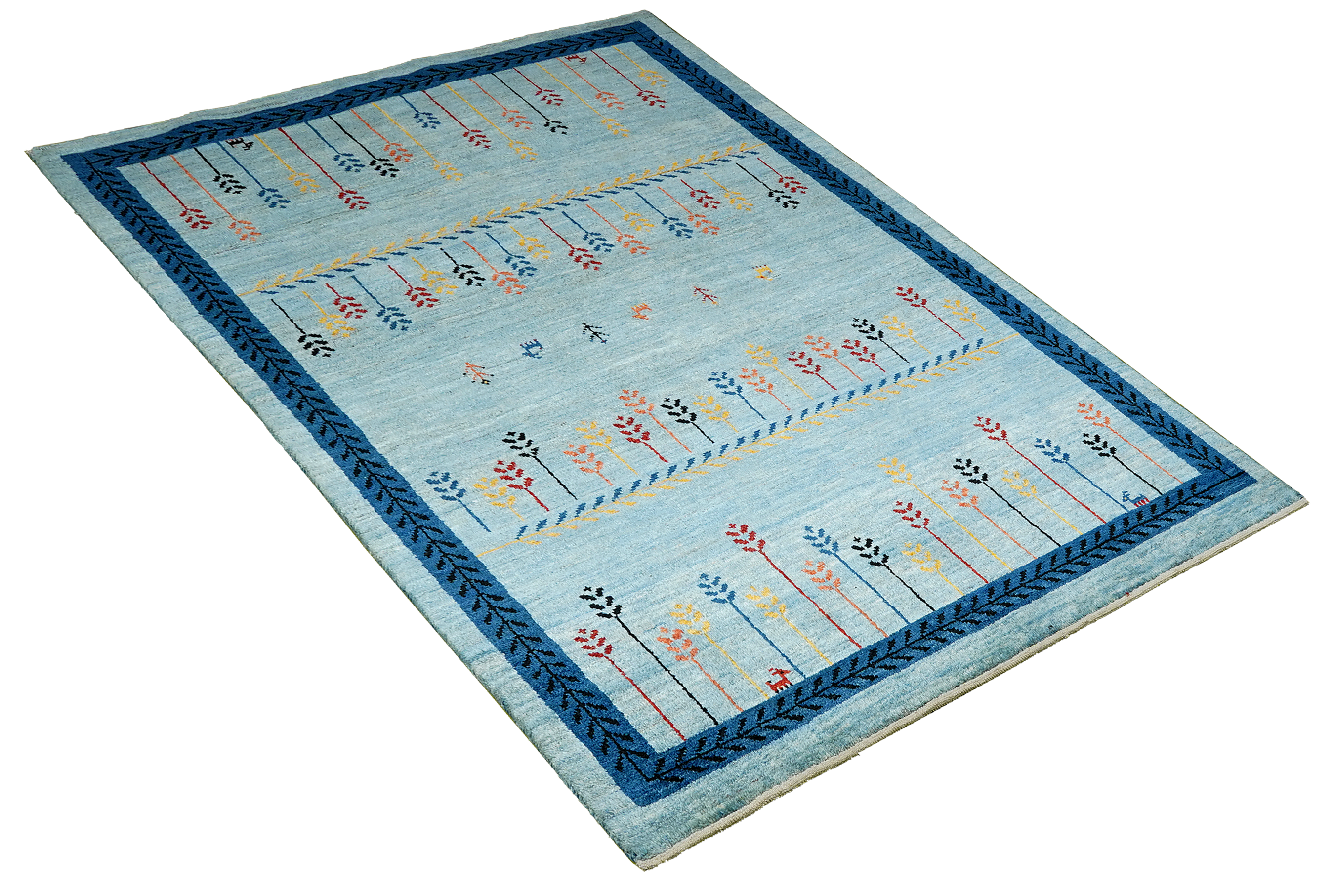 Rizbaf Gabbeh-Teppich Wolle Blau