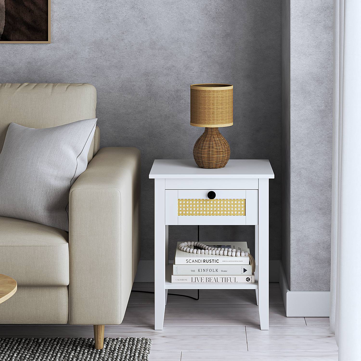 Rauma III Table Lamp Rattan 1-light