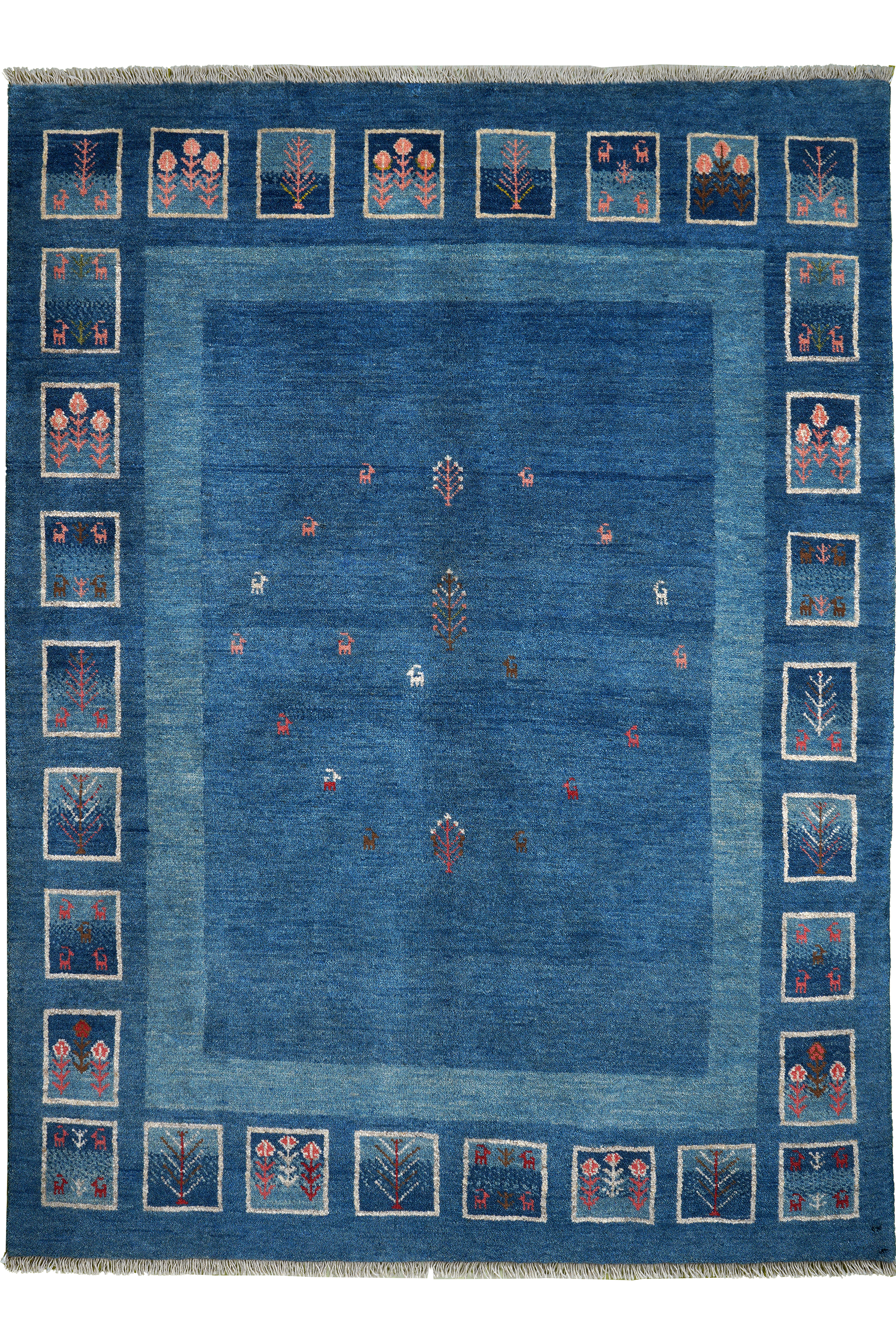 Rizbaf Gabbeh-Teppich Wolle Blau