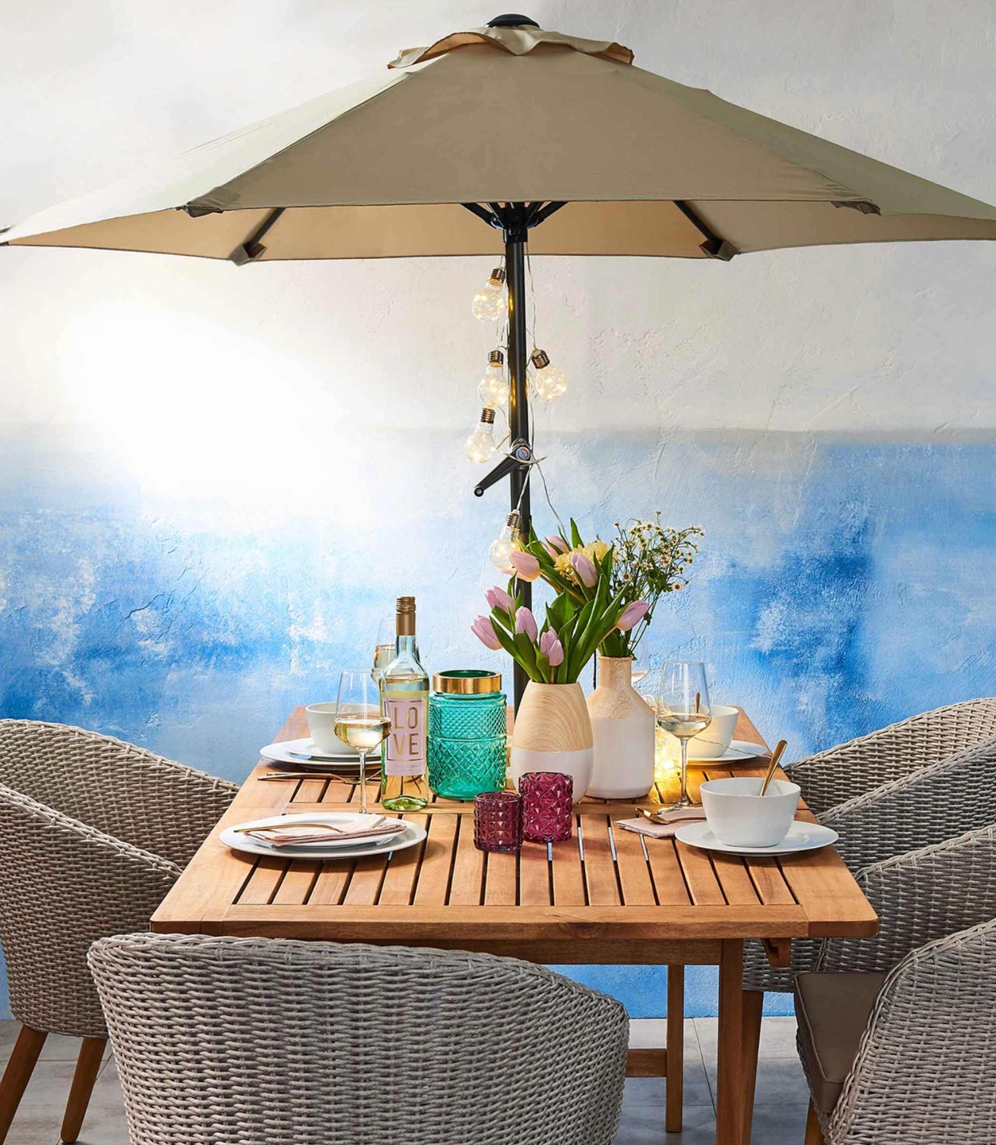 Sonnenschirm Aluminium Beige
