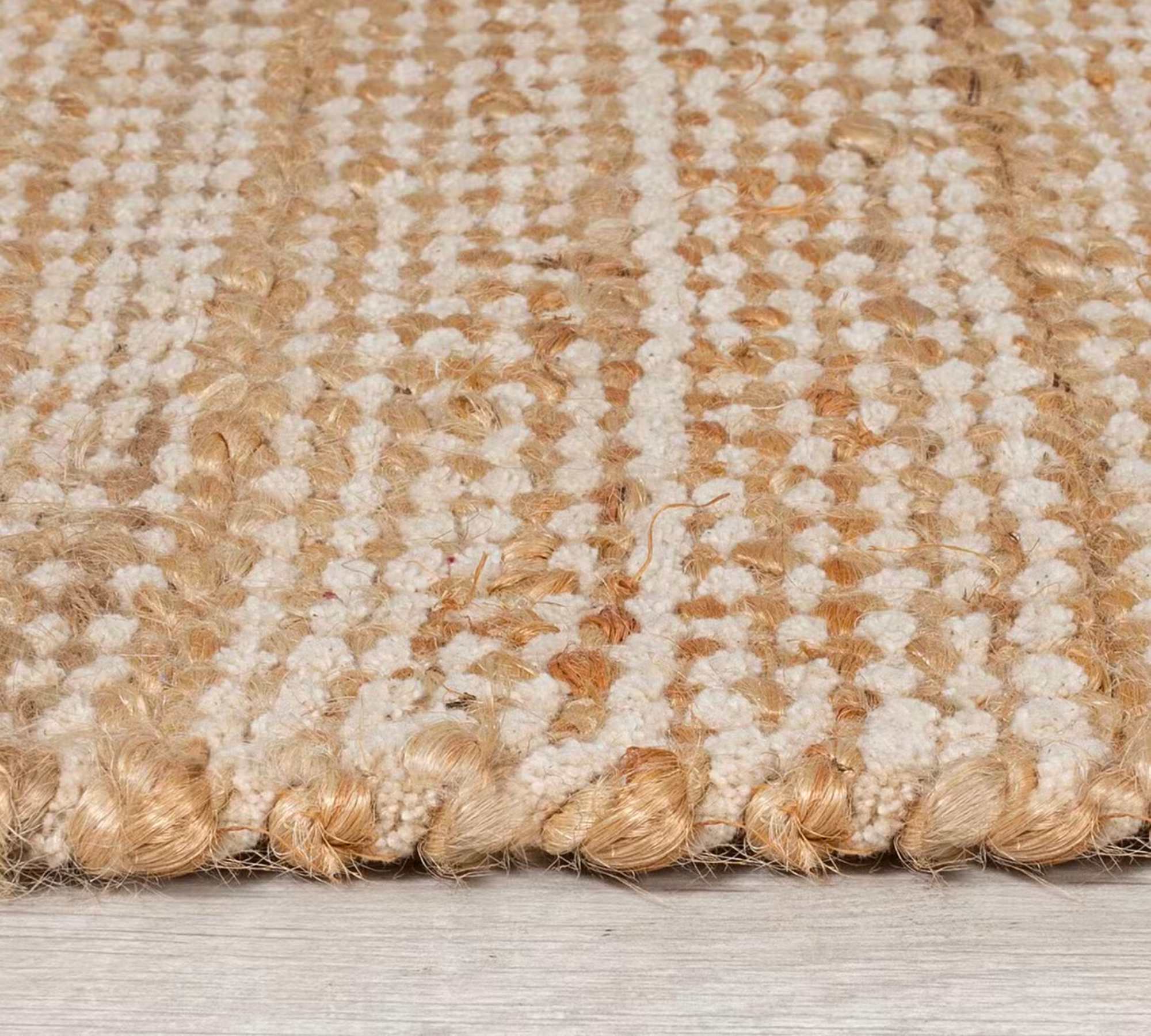 Levi Teppich Jute Baumwolle Beige 120 x 170 cm