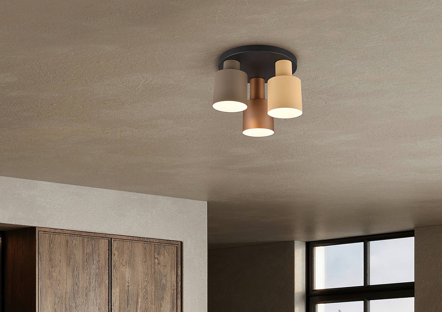 Ceiling lamp iron 3-flame