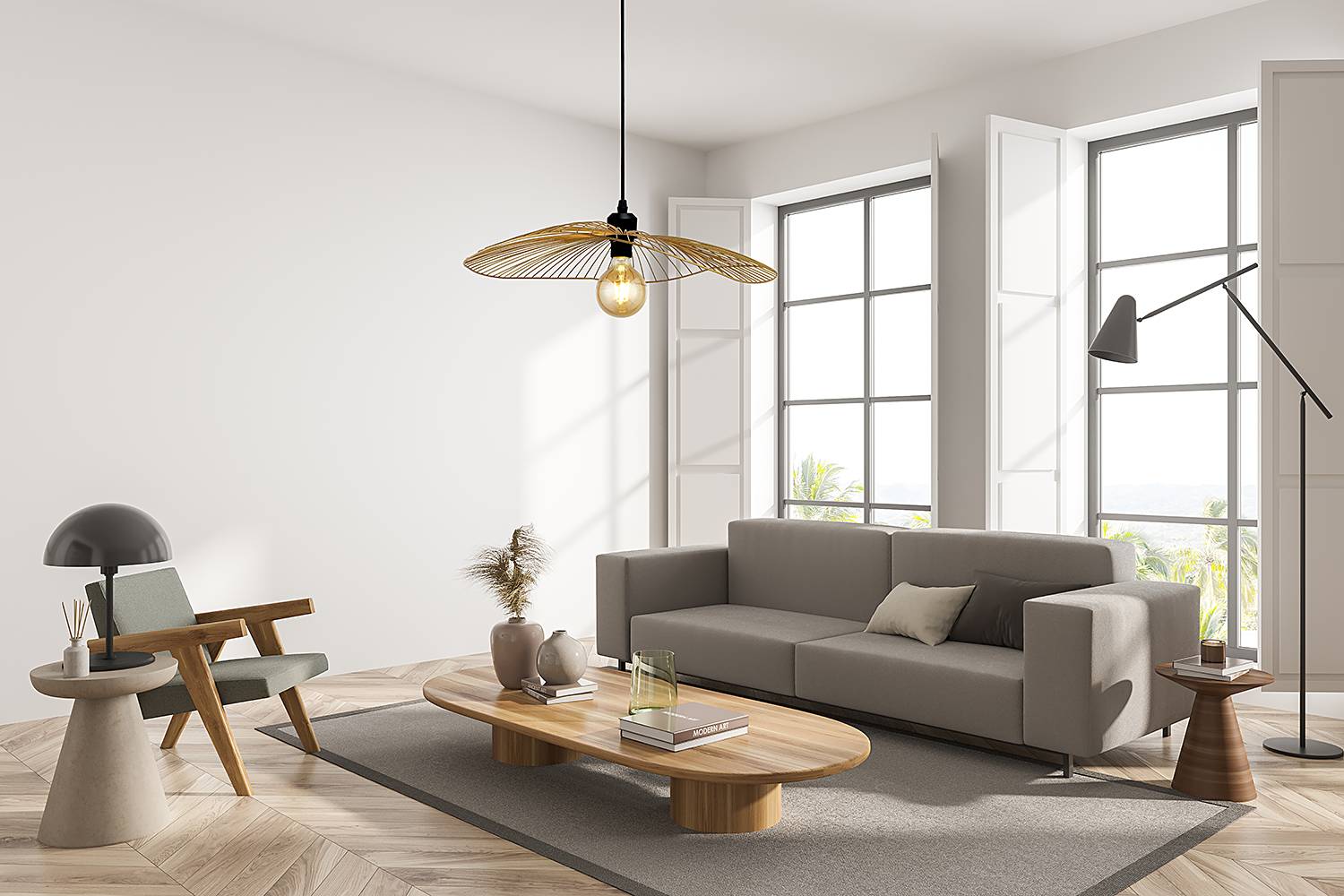 Pendelleuchte Wave Wire Gold