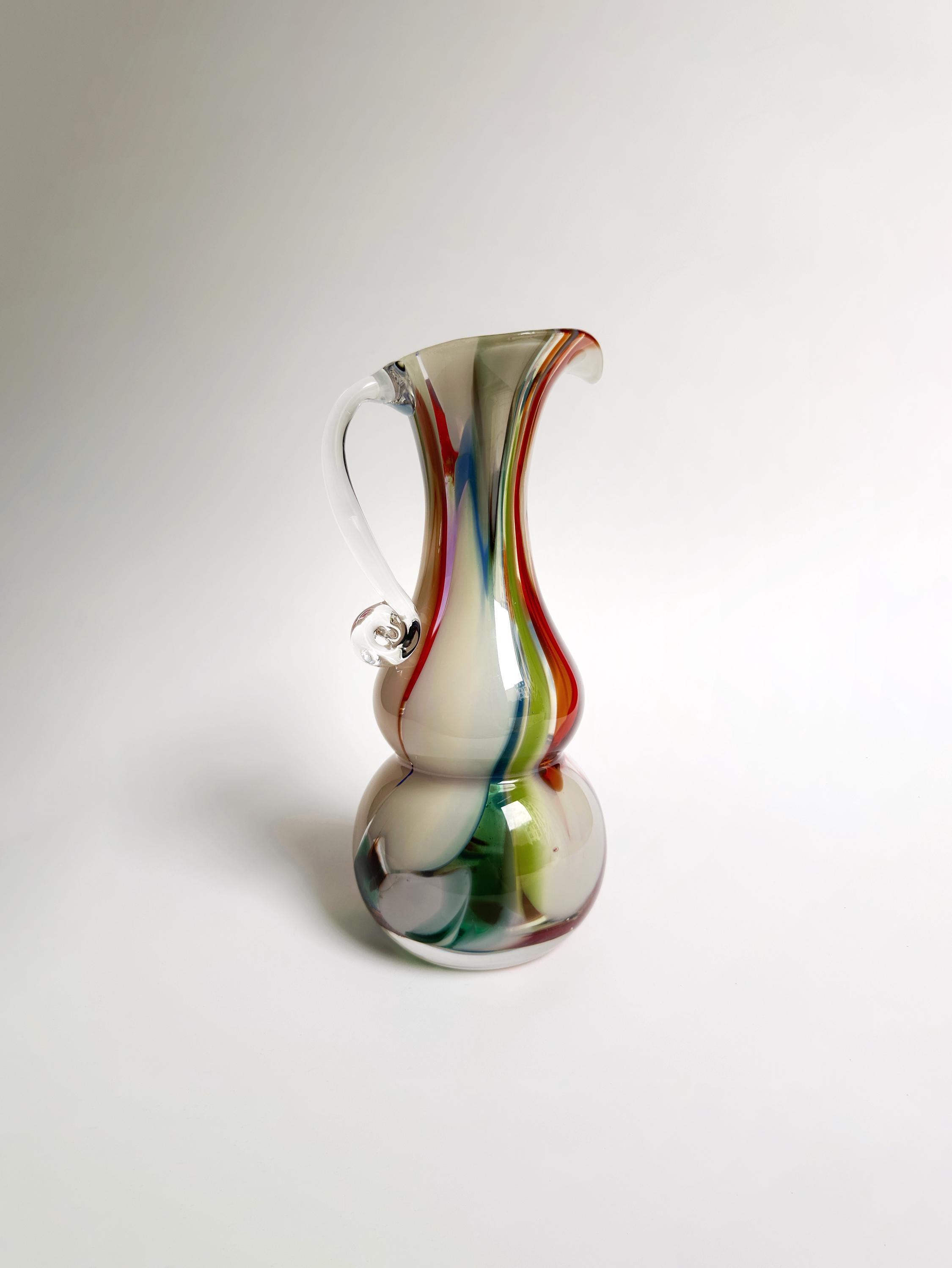 Vintage Confetti Vase Murano Glass Multicolored