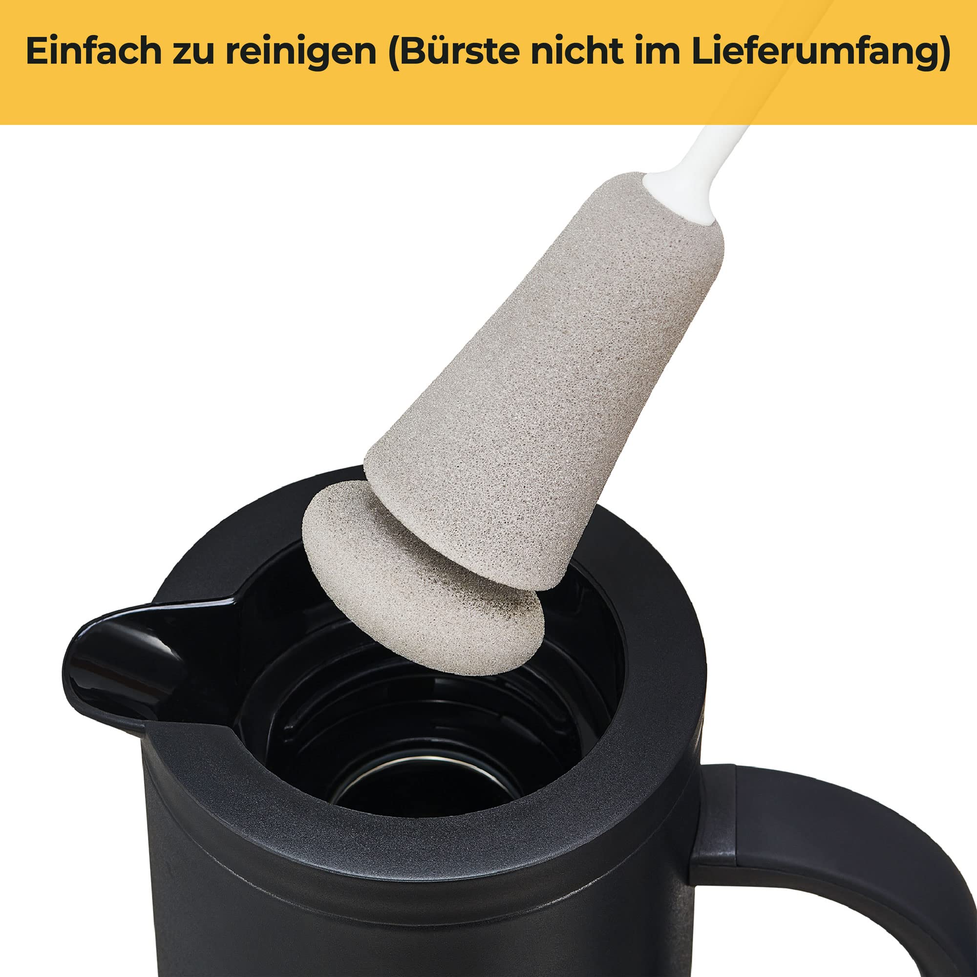 Thermoskanne 1l Edelstahl Schwarz