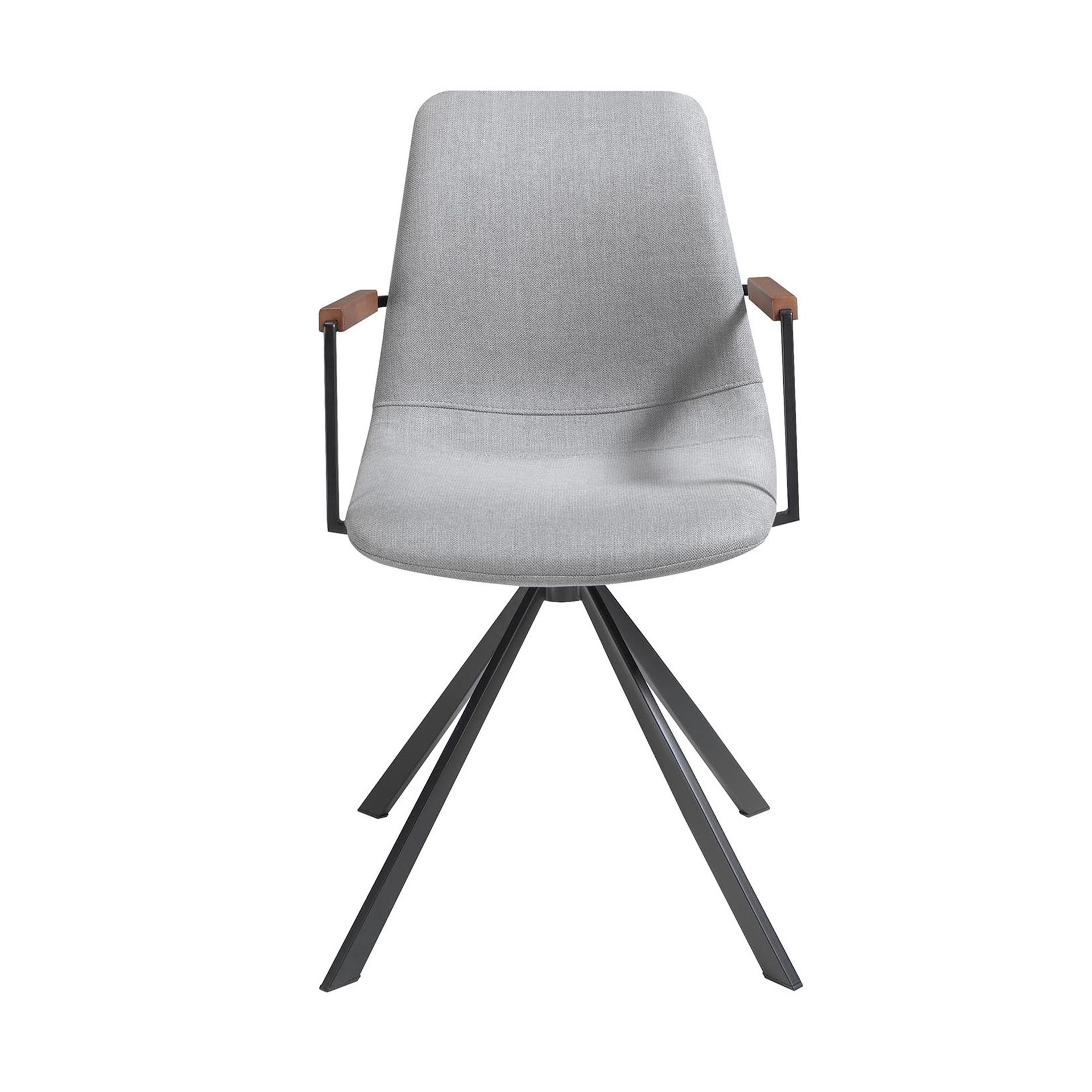 Dining chair with armrests Textile Grey