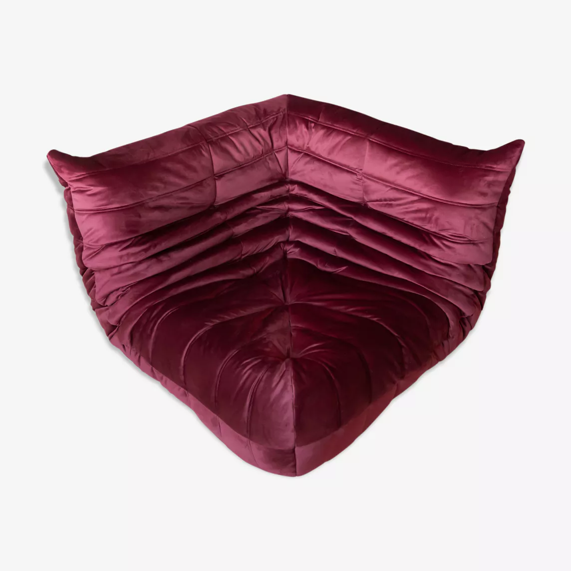 Togo Corner Sofa Velvet Burgundy