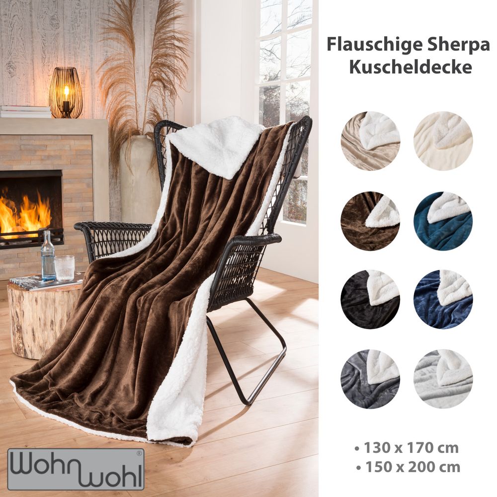 Wohndecke Sherpa Braun