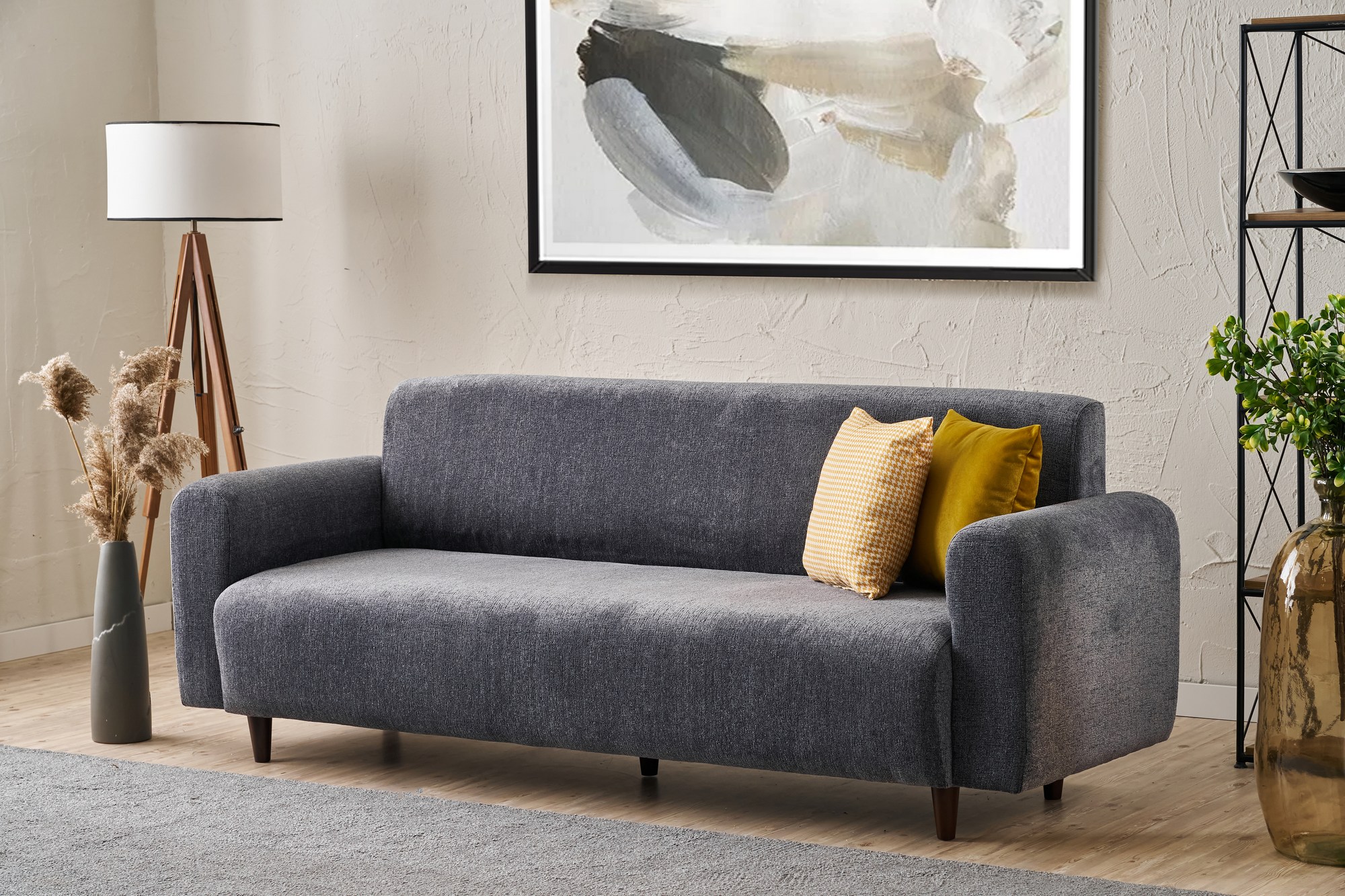 Noya Sofa 3-Sitzer Chenille Grau