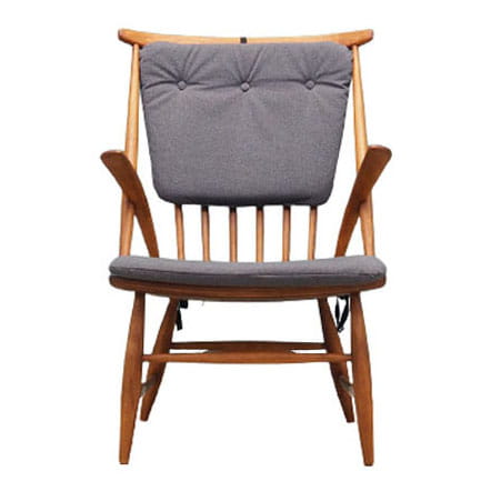 Vintage armchair beech fabric brown 1960s