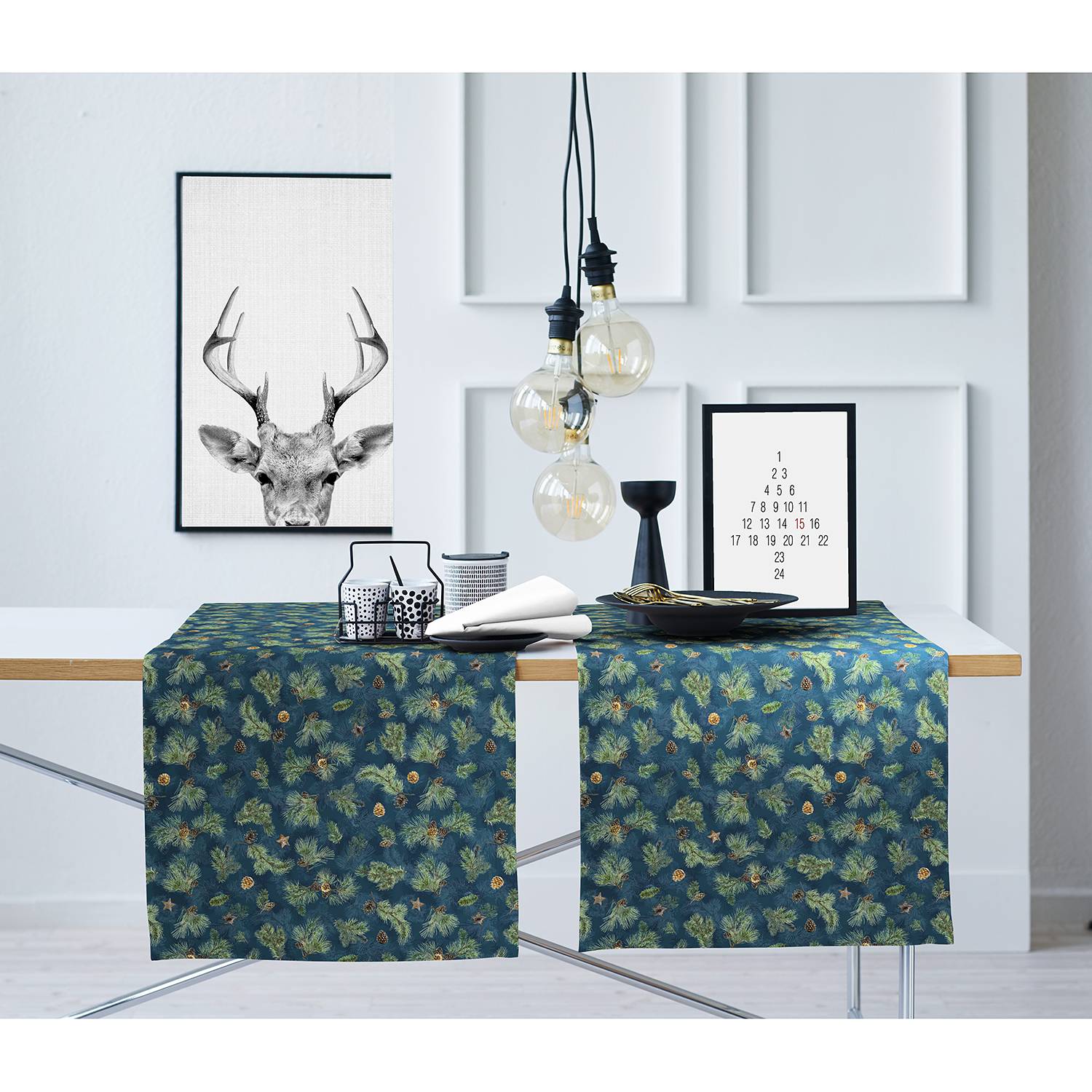 Tischläufer 9530 Baumwolle Blau