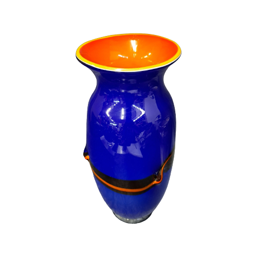 Vintage Vase Glas Mundgeblasen Mehrfarbig