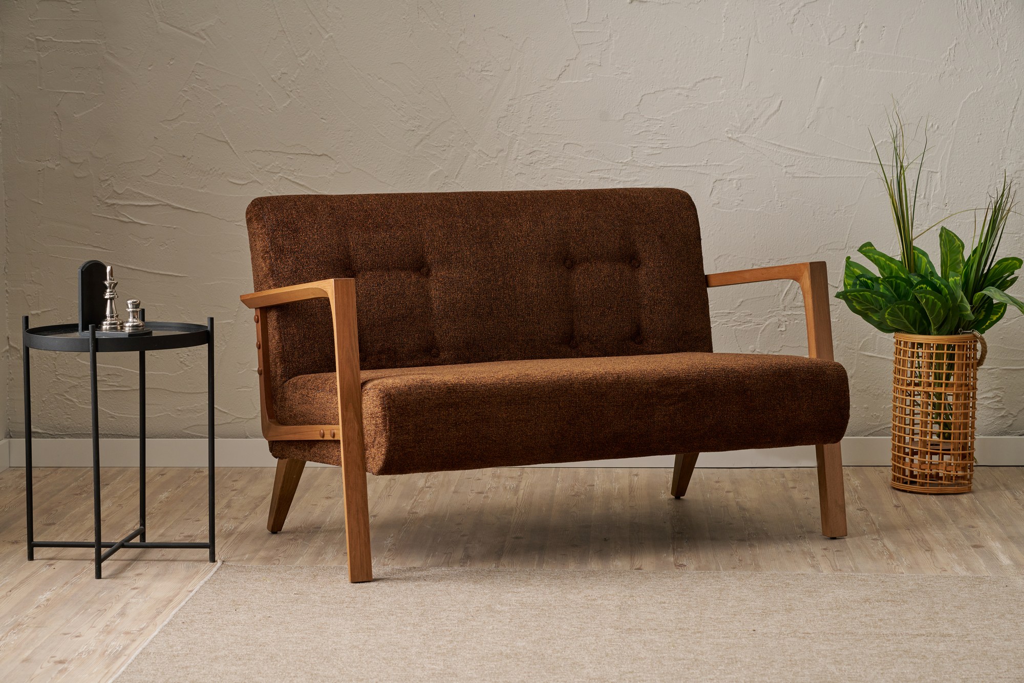 Kemer Sofa Holzfurnier Braun
