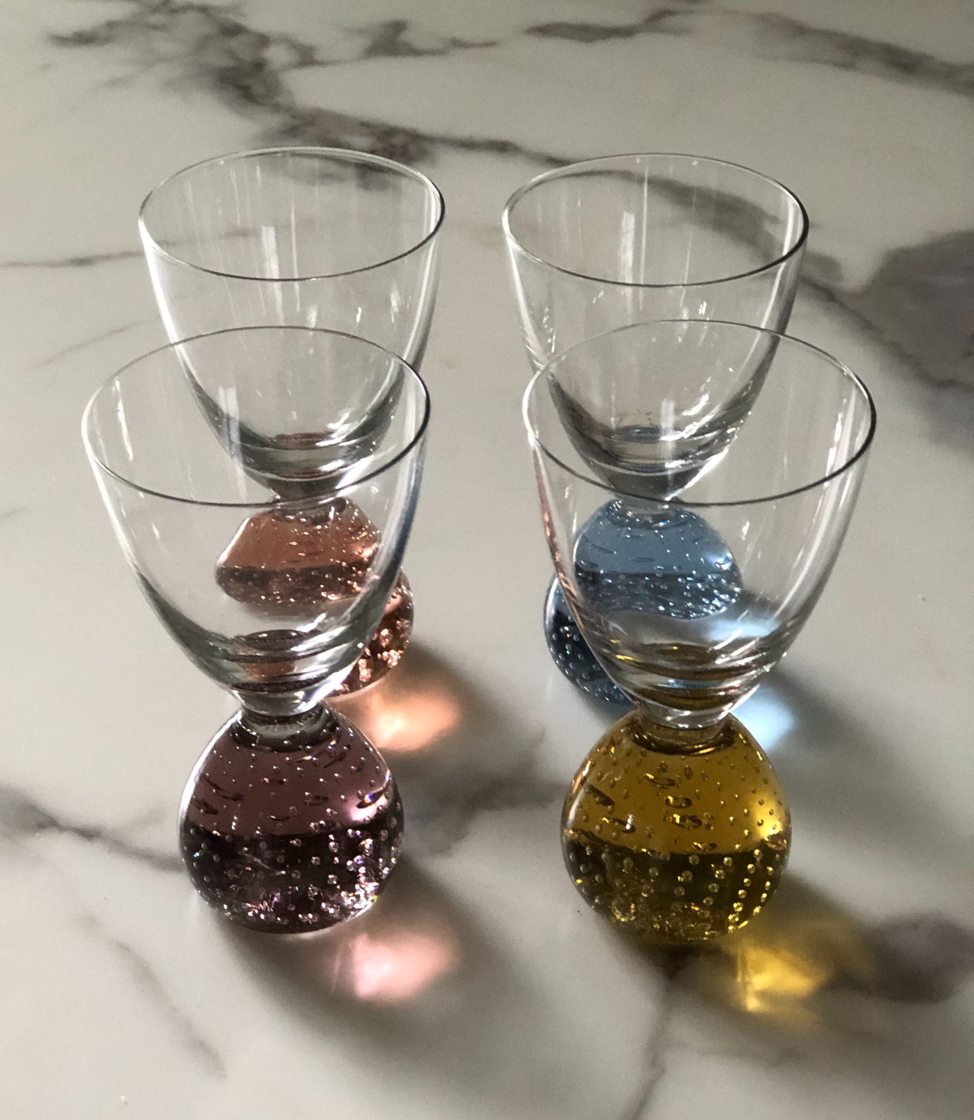 Trinkgläser Murano, 4er-Set, Bargläser, bunt
