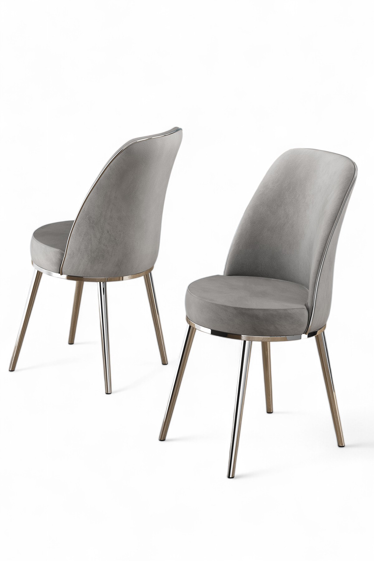 2x Pefa chair set Gray Chrome