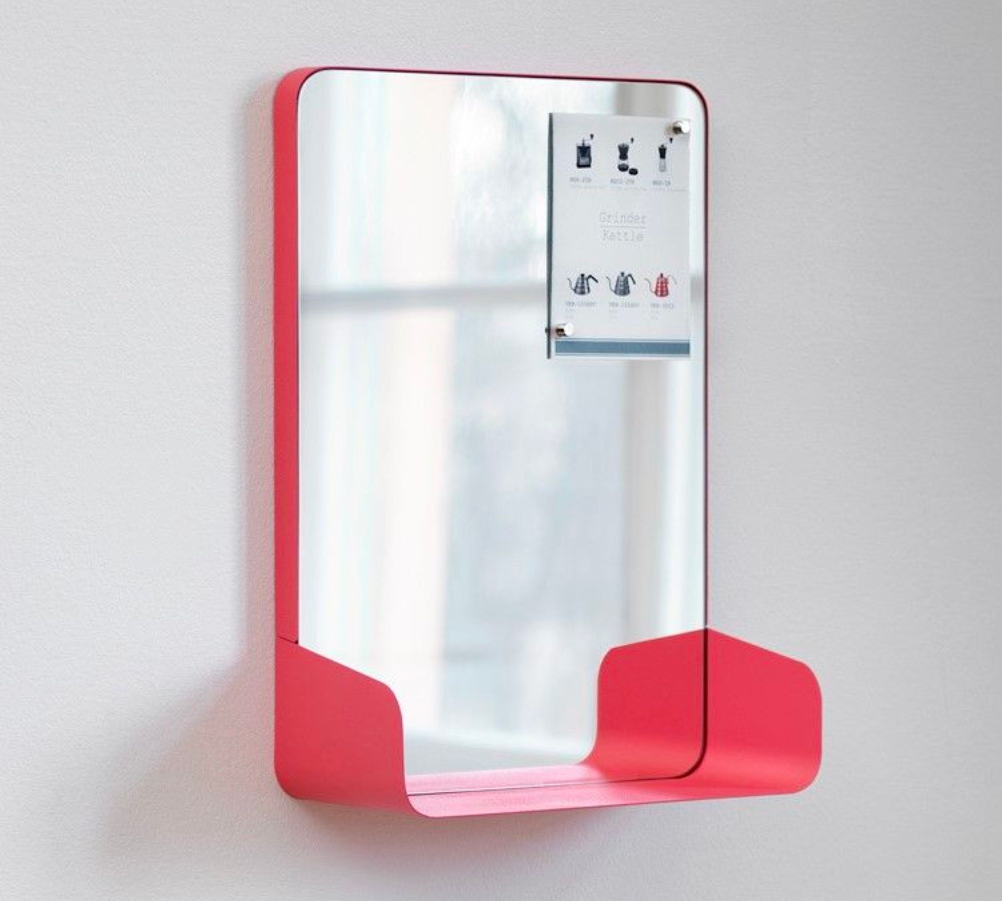 Shelf Magnetischer Spiegel mit Ablage Metall Weiß