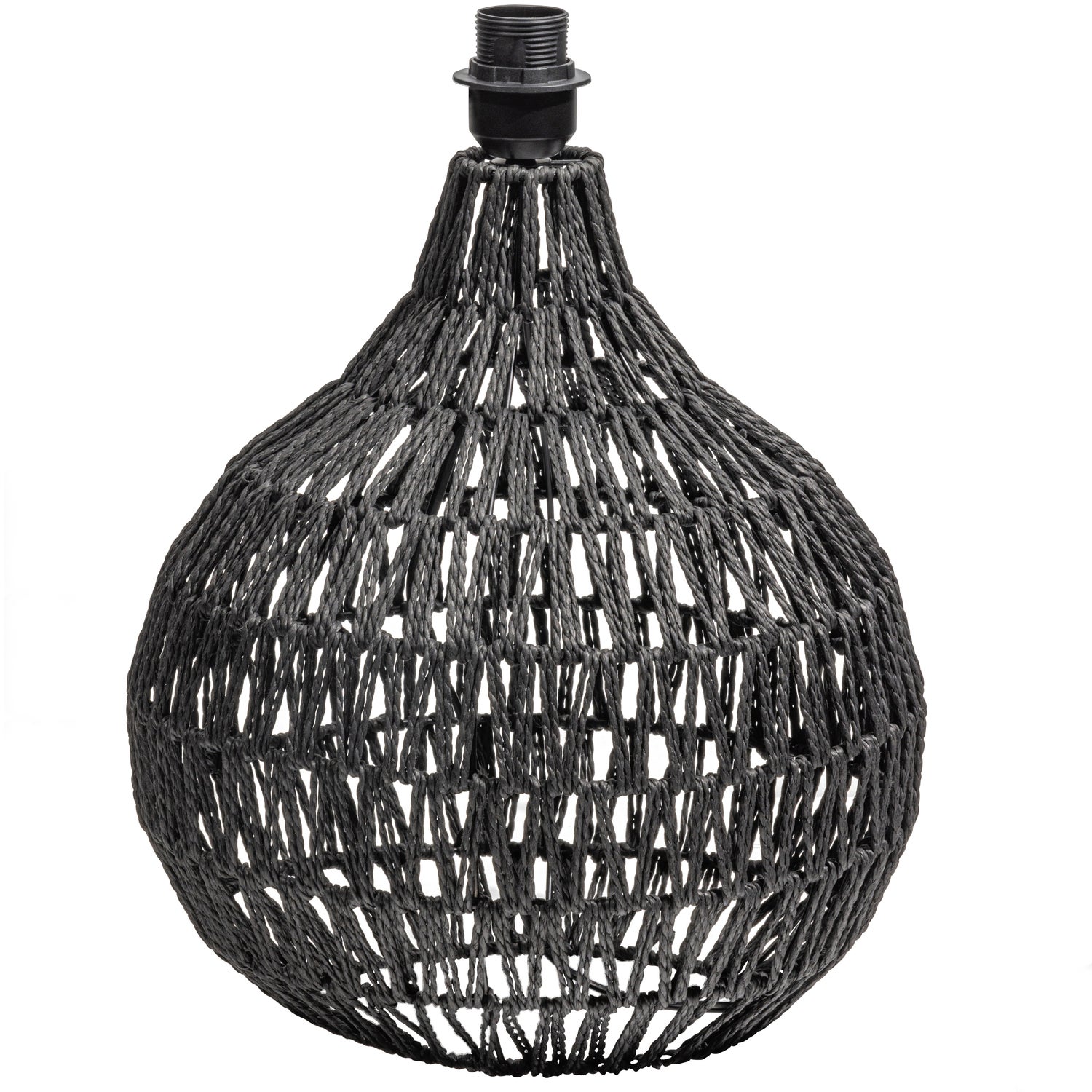 MACY Tischlampenfuß Rattanoptik Schwarz