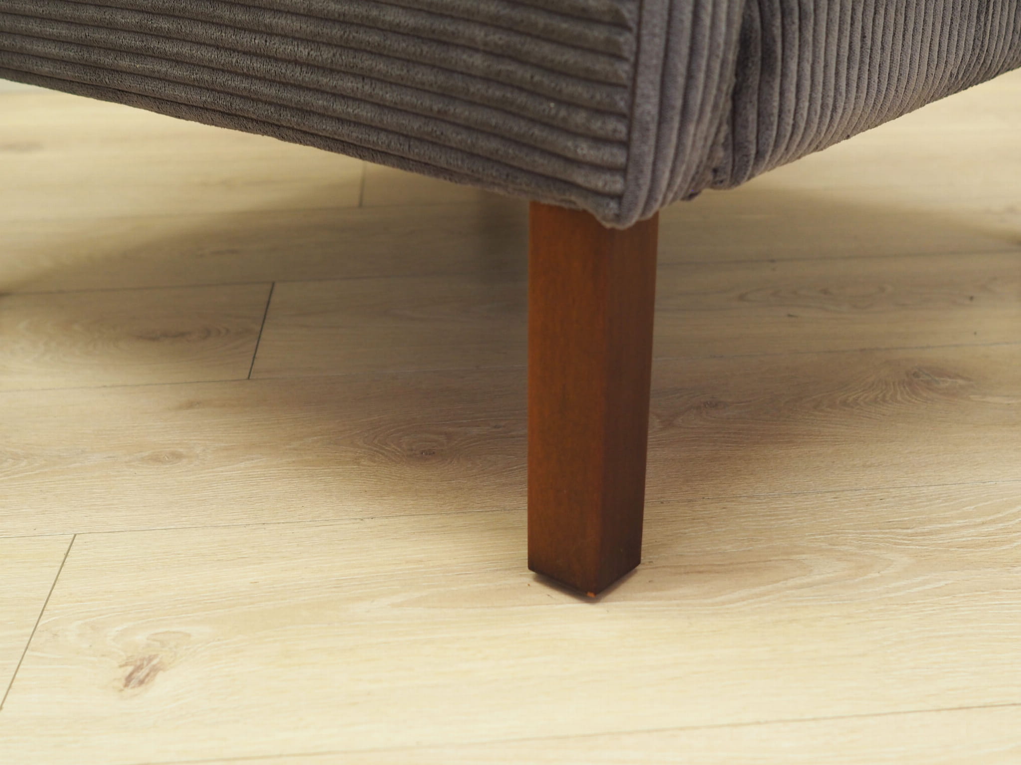 Vintage Sessel Buchenholz Samt Grau 1970er Jahre