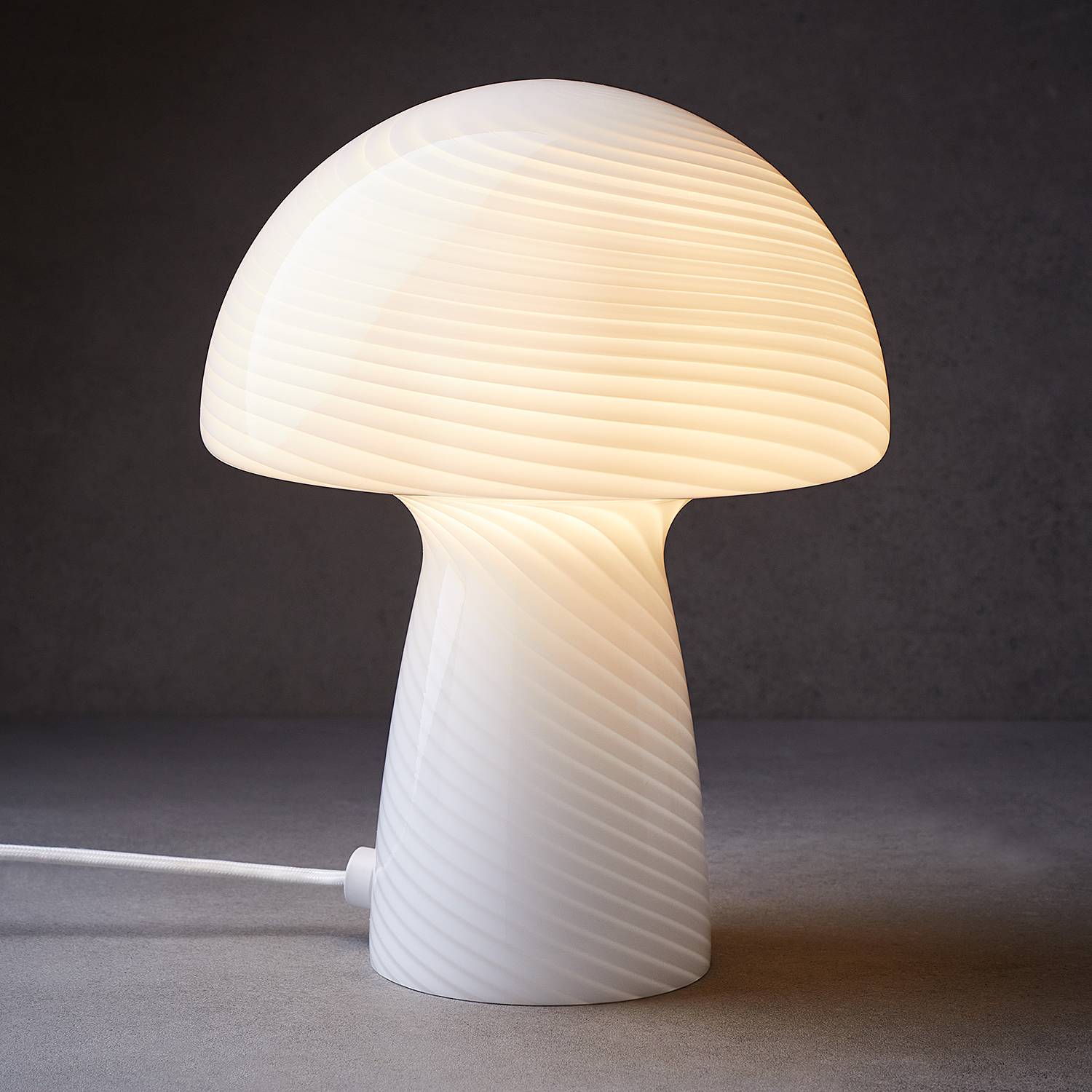 FUNGI TOWN Table lamp stained glass White