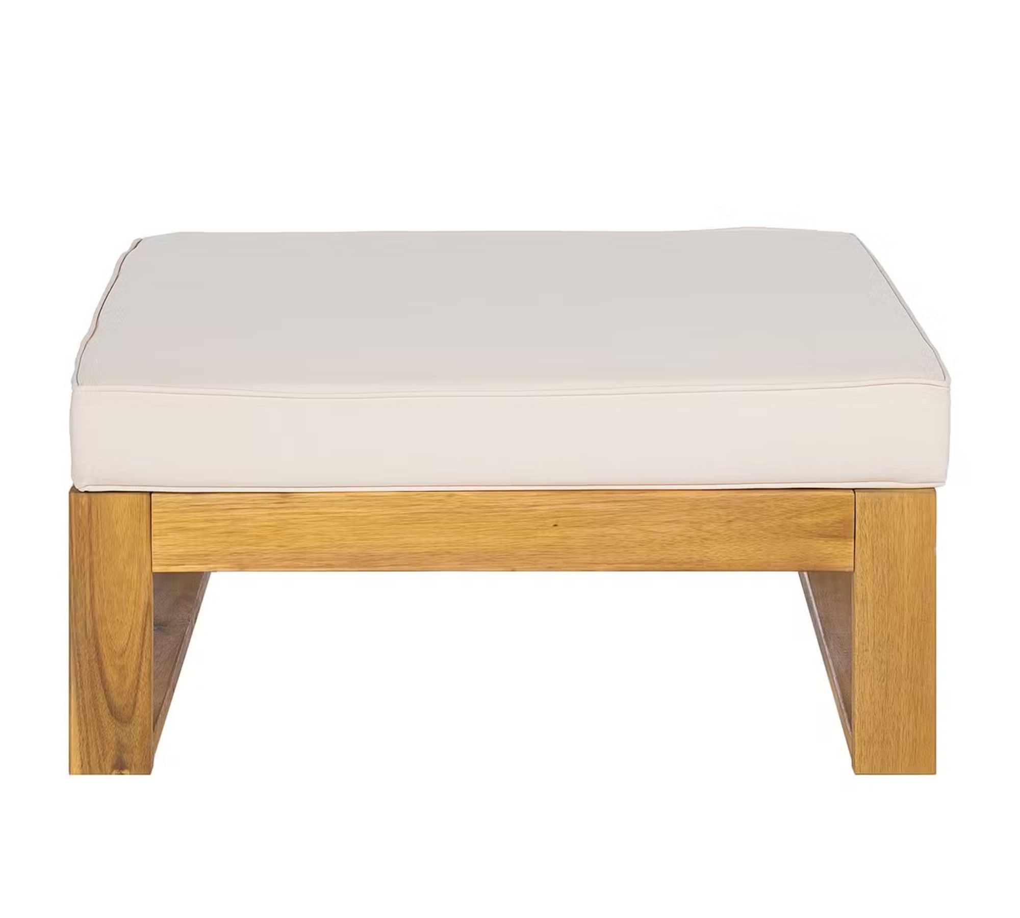 Mavre Lounge Ottoman Acacia Wood Textile Beige