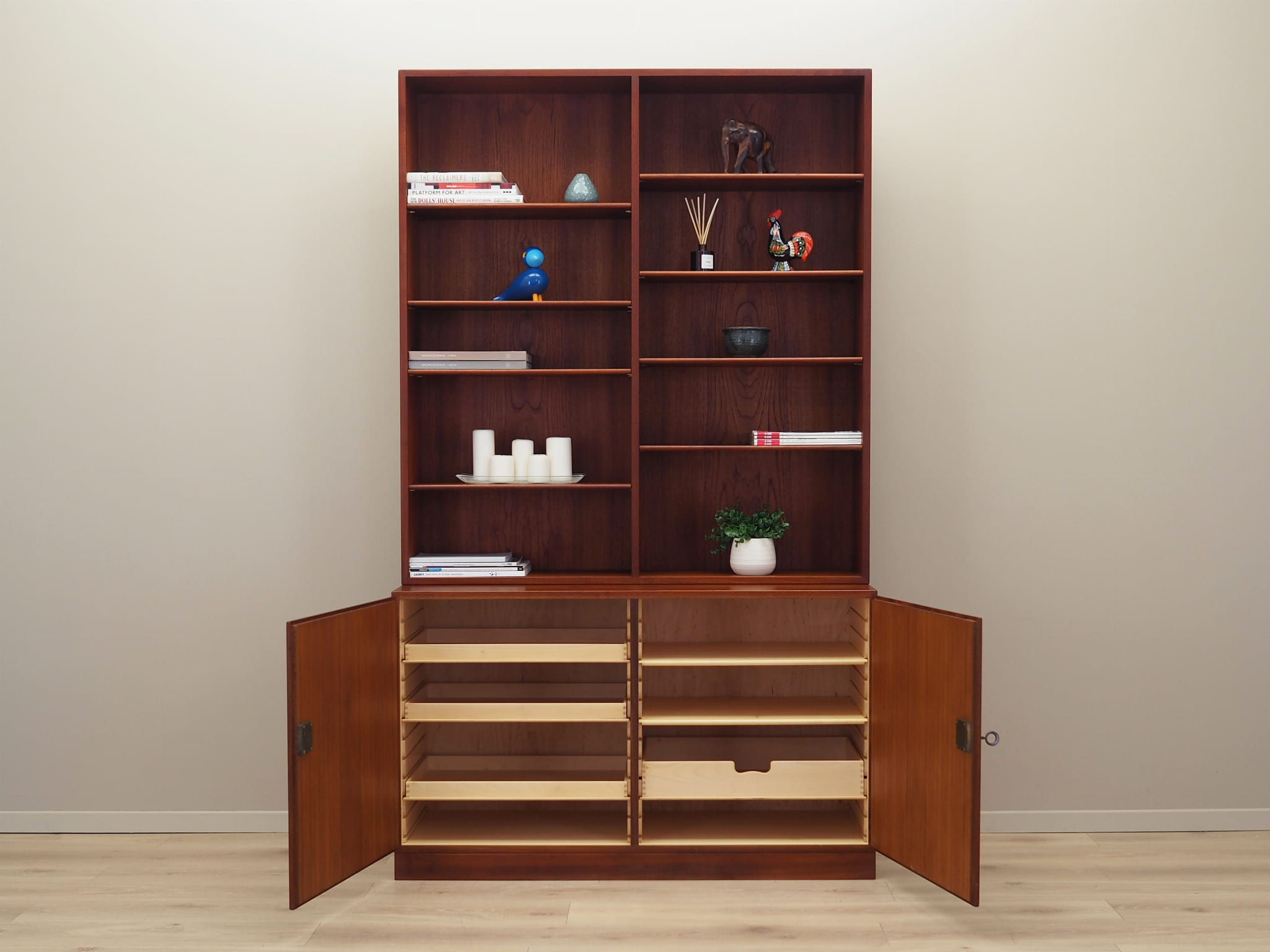 Vintage Bookshelf Teak Brown 1960s