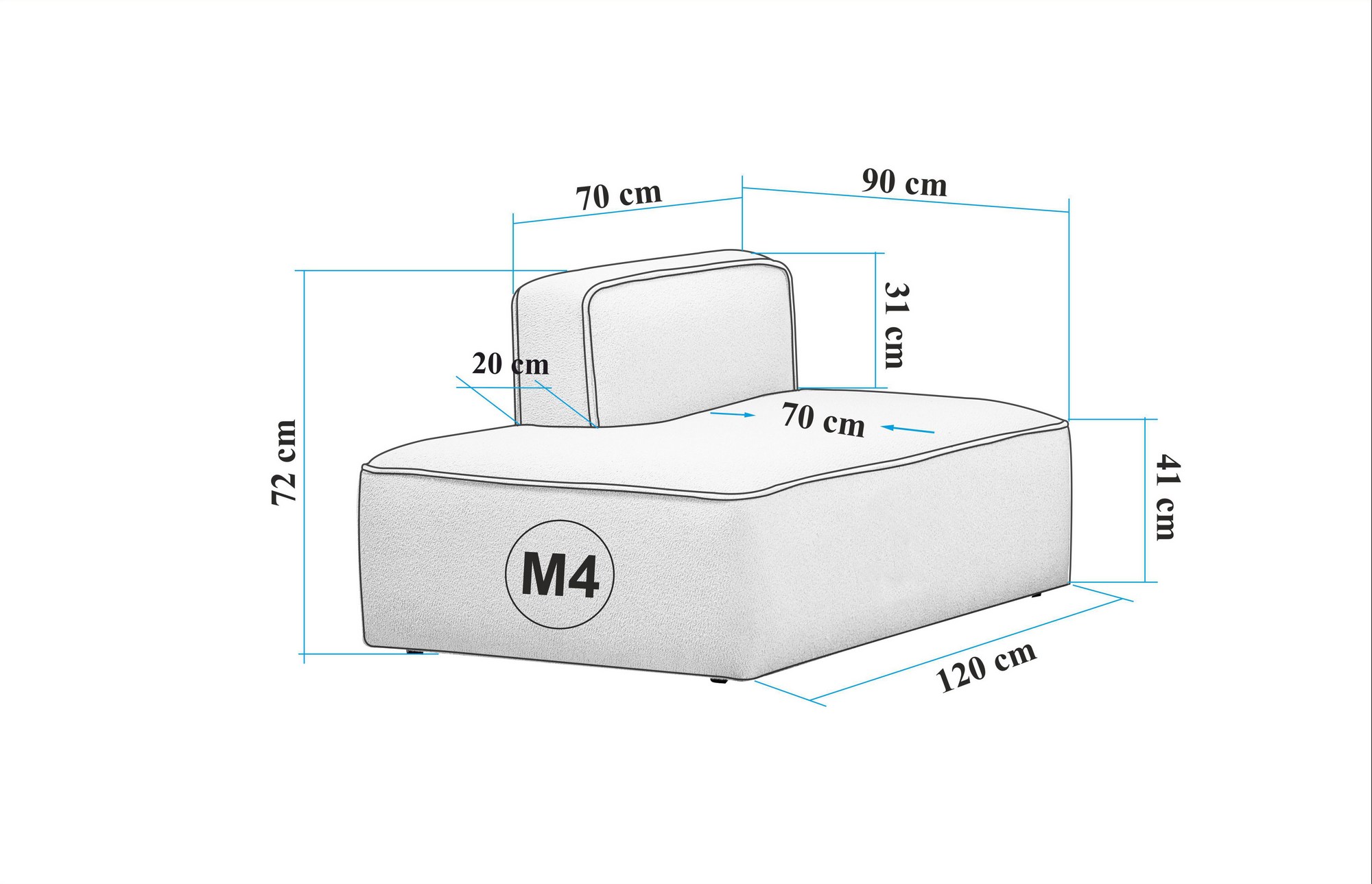 More M Sofa 1-Sitzer Creme