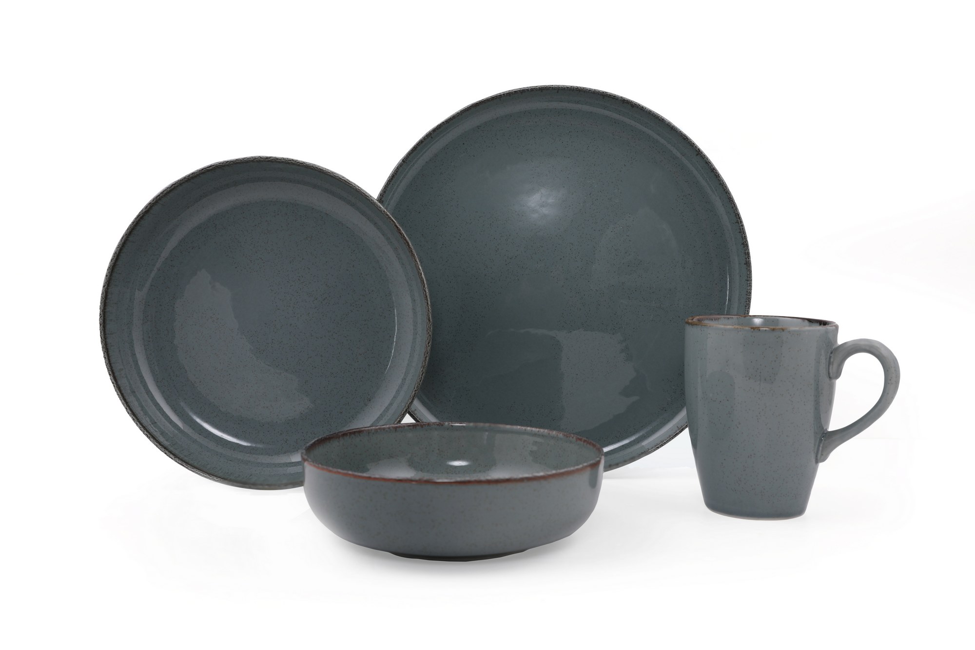 Dinner set 16-piece Porcelain Grey