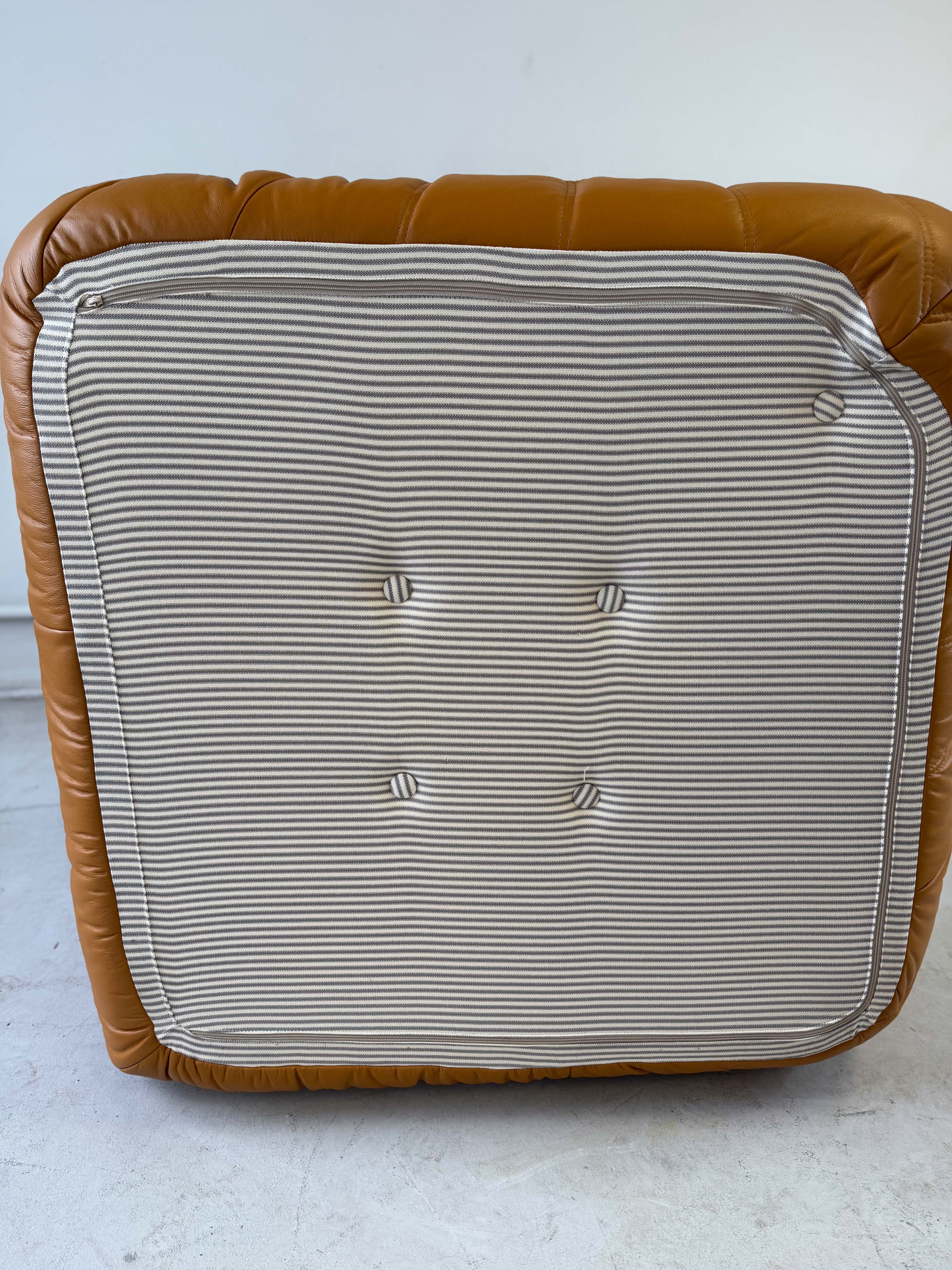 Togo Corner Sofa High-gloss Leather Cognac Light