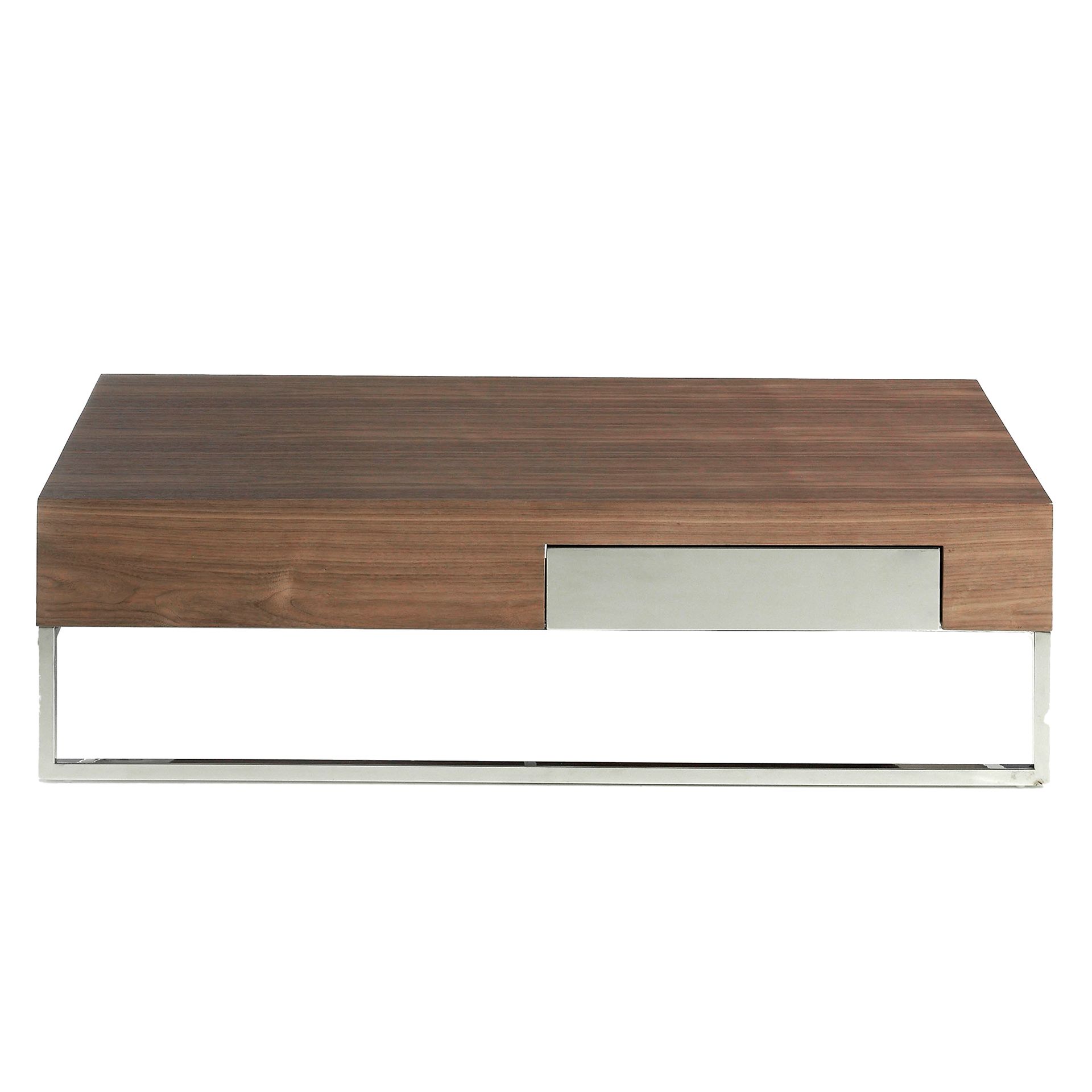 Coffee table walnut steel