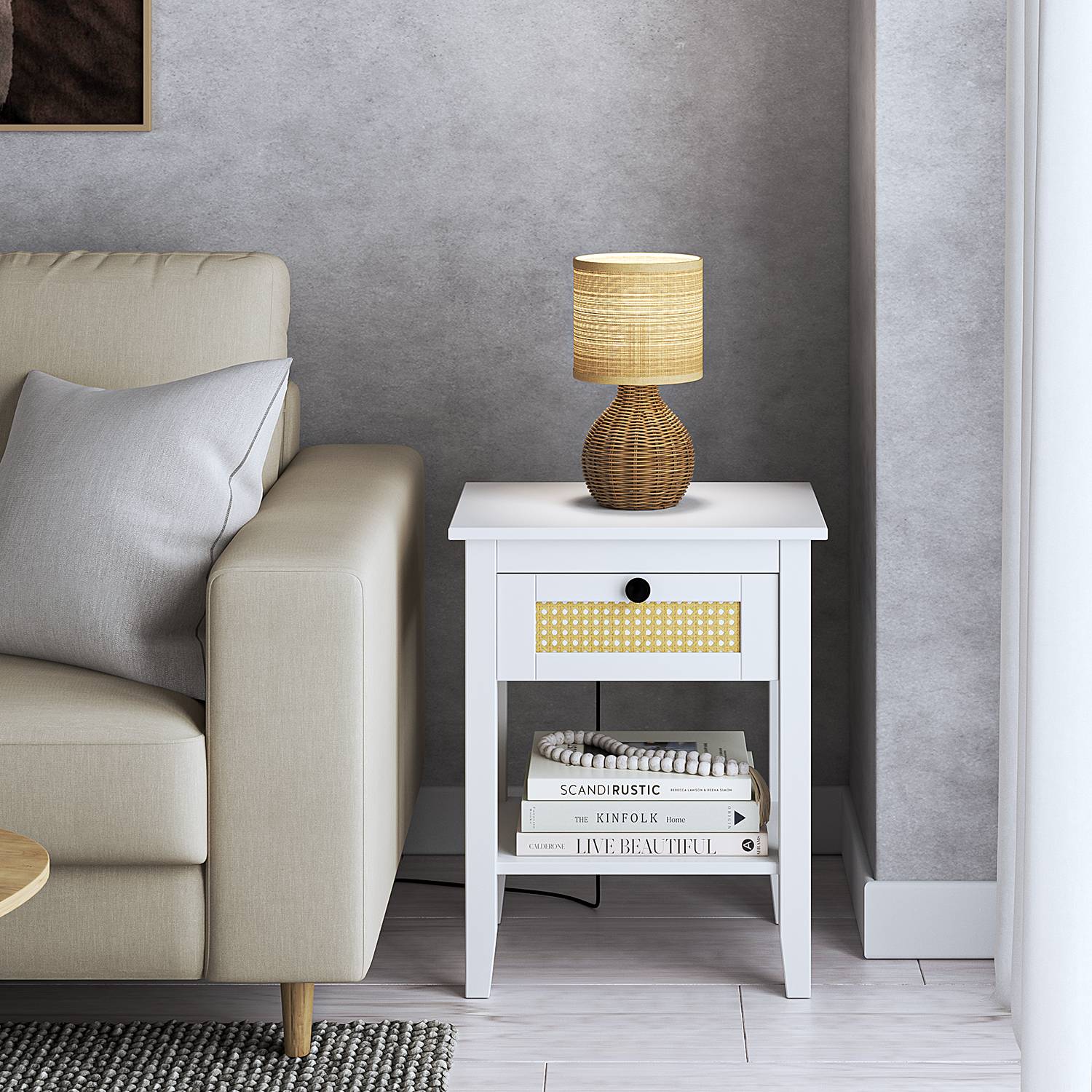 Rauma III Table Lamp Rattan 1-light