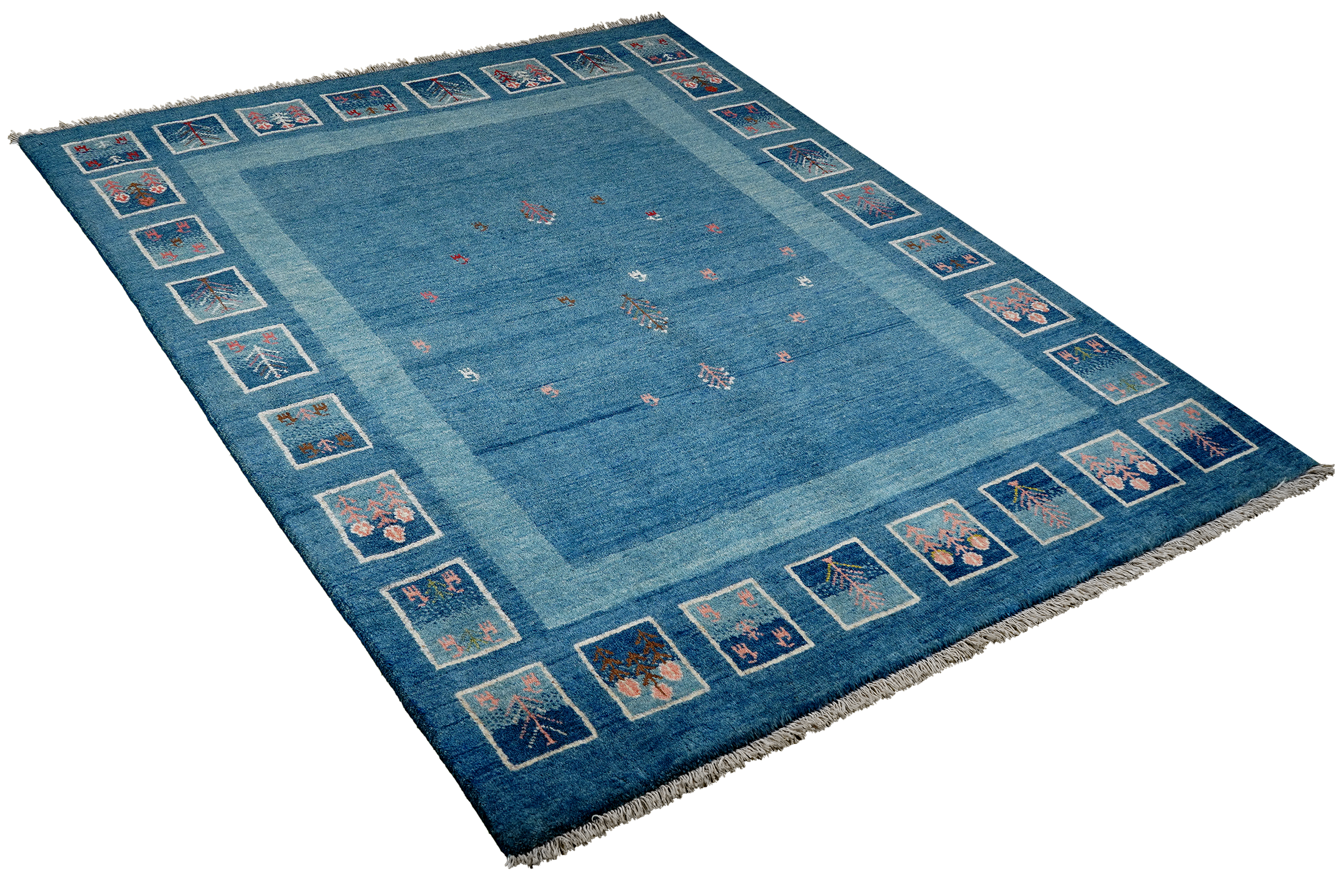 Tappeto Gabbeh Rizbaf Lana Blu